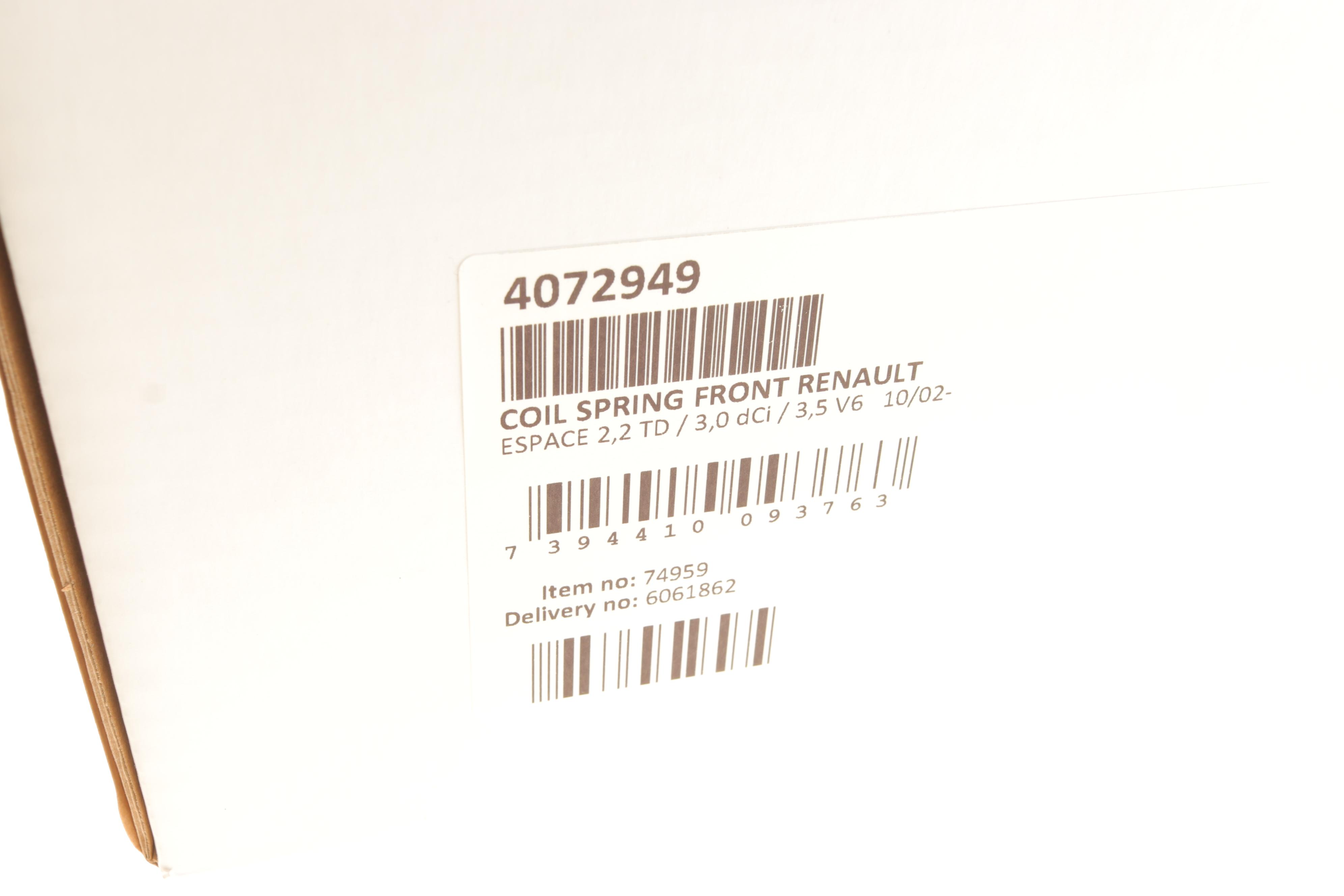 Пружина (передня) Renault Espace IV 2.2dCi/3.0dCi/3.5 V6 02- (вэн)/Vel Satis 3.0dCi 02-09 (хетчбэк)