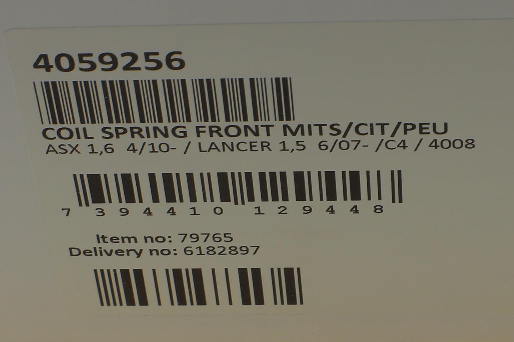 Пружина (передня) Mitsubishi Lancer 1.5 08- (седан/накл.з.ч)/Citroen C4/Peugeot 4008 1.6 12- (SUV)