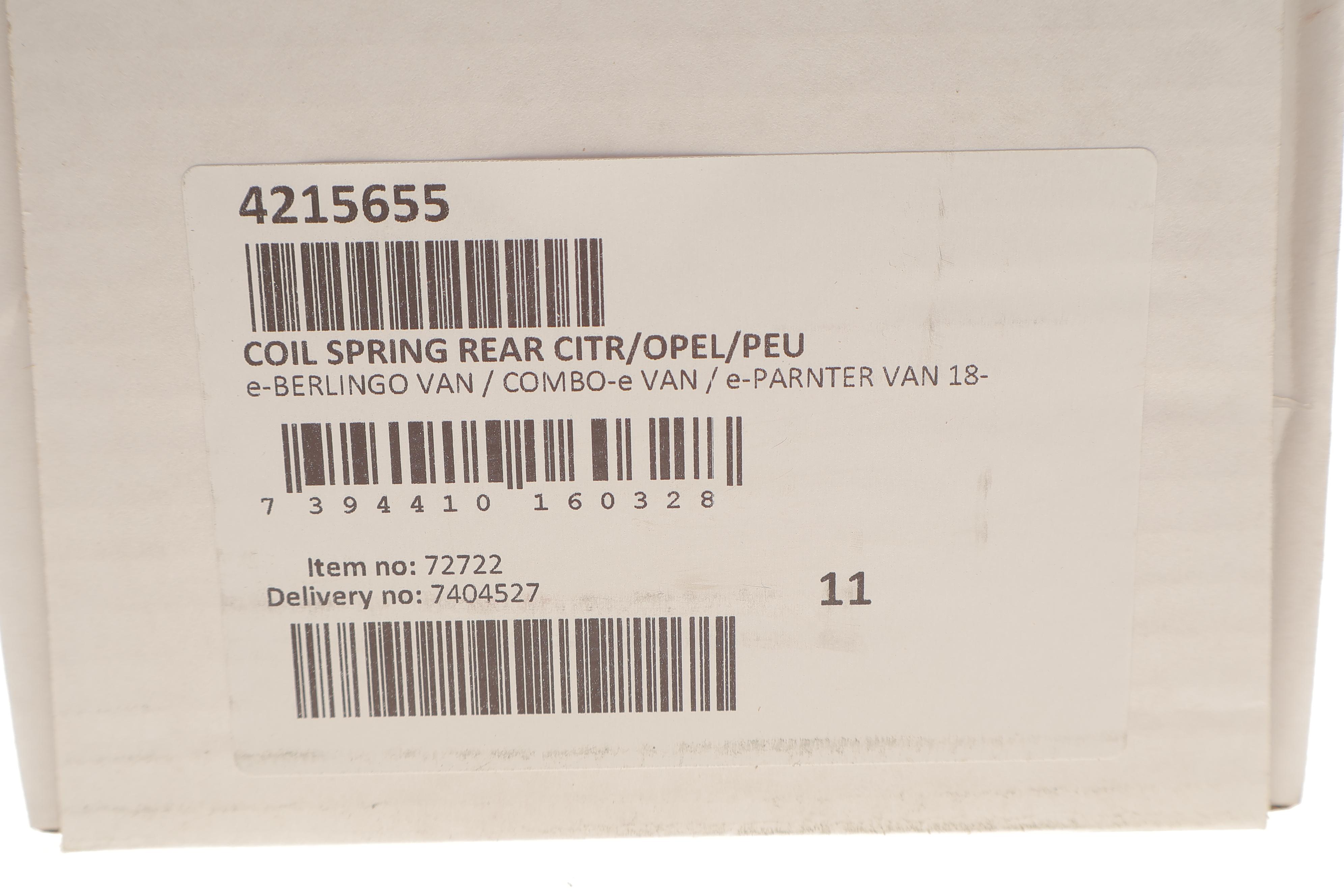 Пружина (задня) Citroen e-Berlingo/Opel Combo-e/Peugeot e-Partner  100кВт  21- (фургон/автобус)