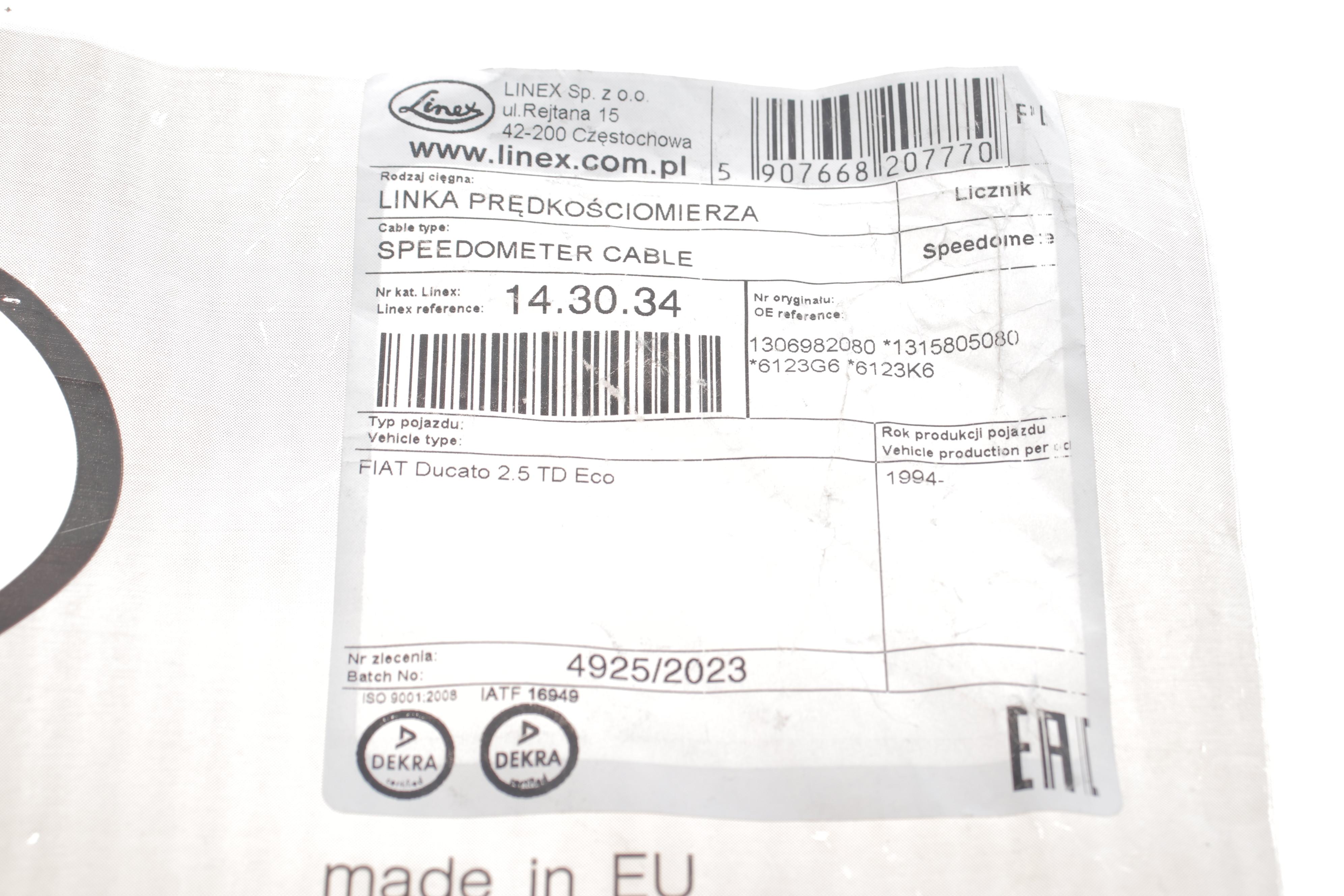 Трос спідометра Fiat Ducato/Citroen Jumper 1.9-2.5 D/TDI/2.0 94-02 (L=1513mm)