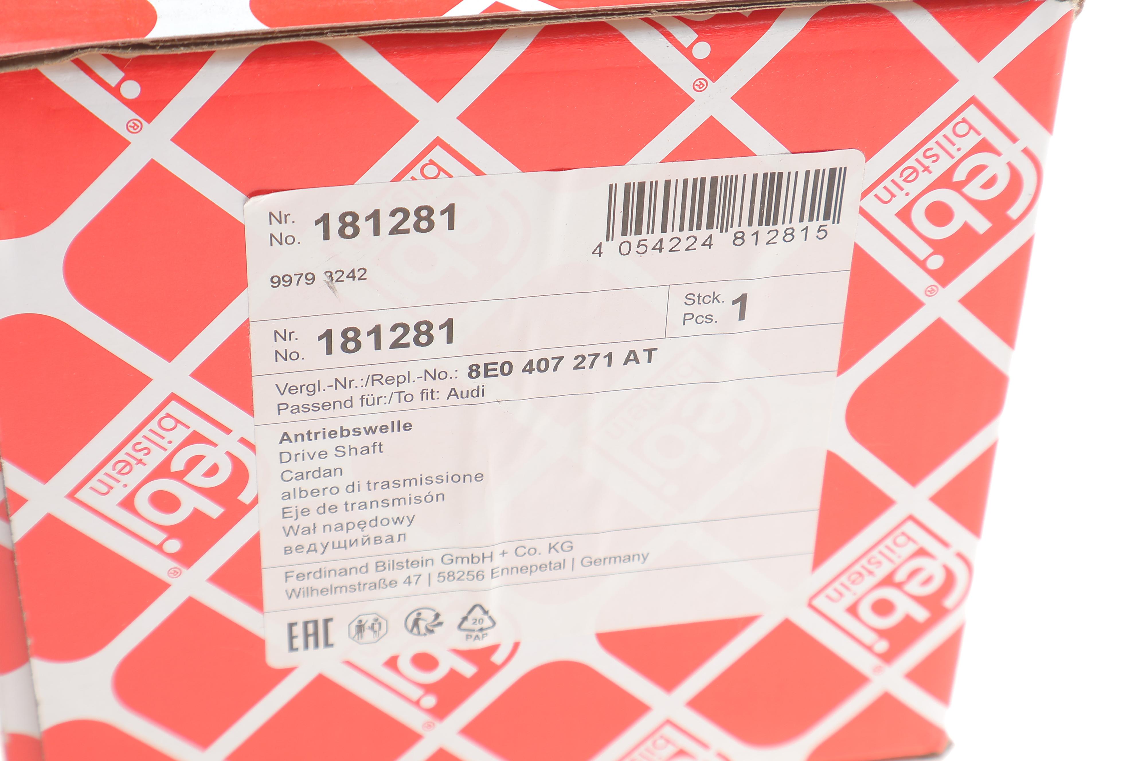 Піввісь (передня) Audi A4 1.8-3.0 04-08 (38x954)