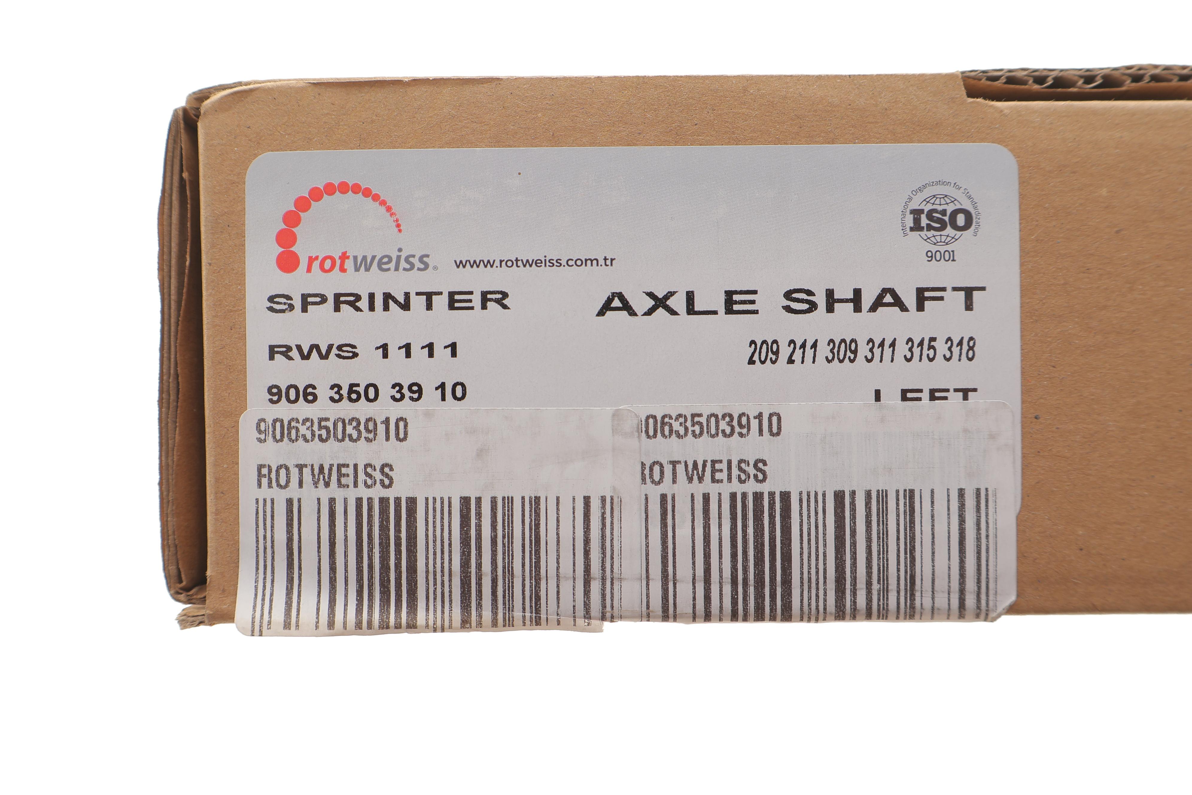 Піввісь (задня) MB Sprinter/VW Crafter 06- (L) (d=39.45/z=30) (без підшипника)