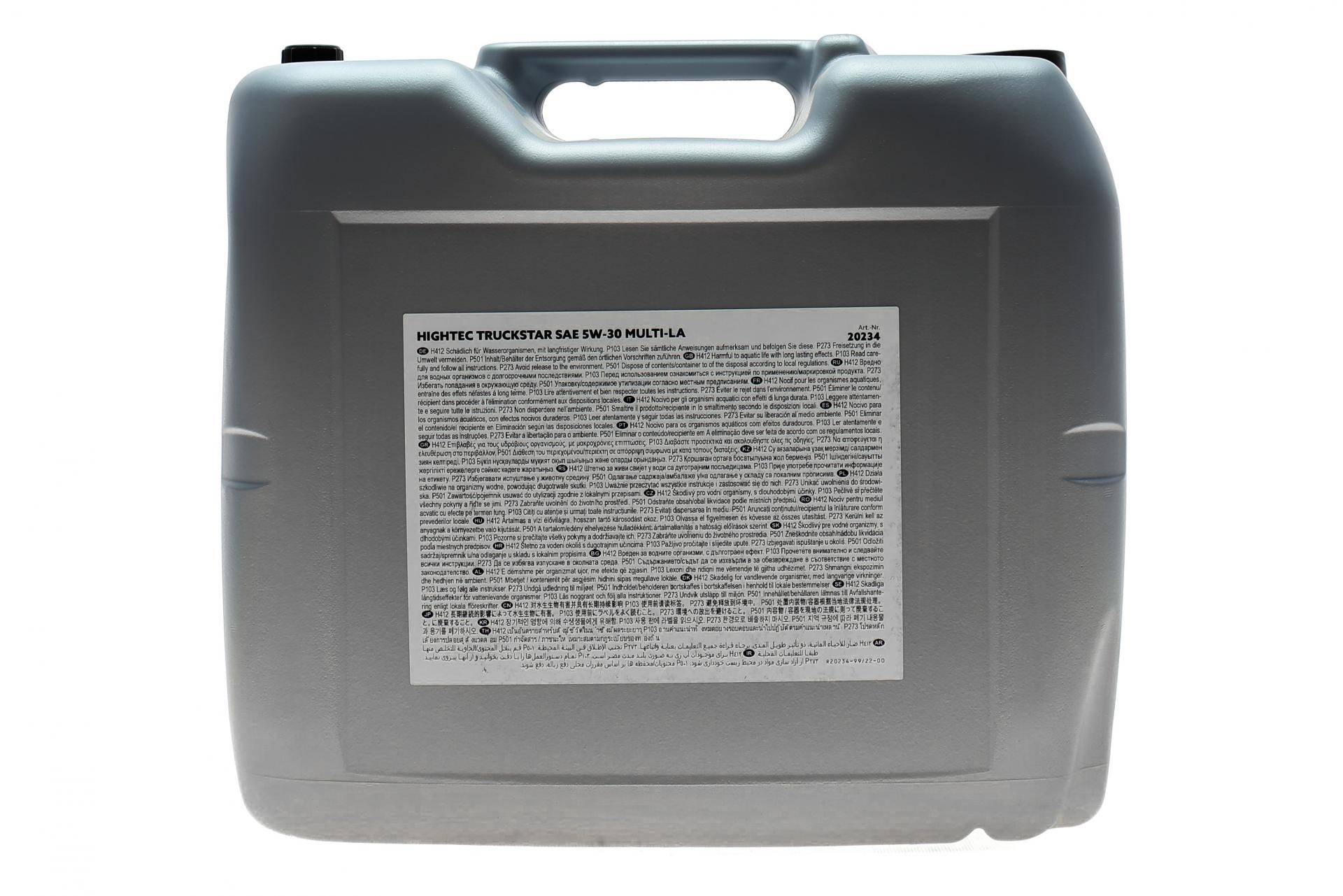Олива 5W30 HIGHTEC TRUCKSTAR MULTI-LA (20L) (MB 228.51/MB 228.31/MAN M3677)
