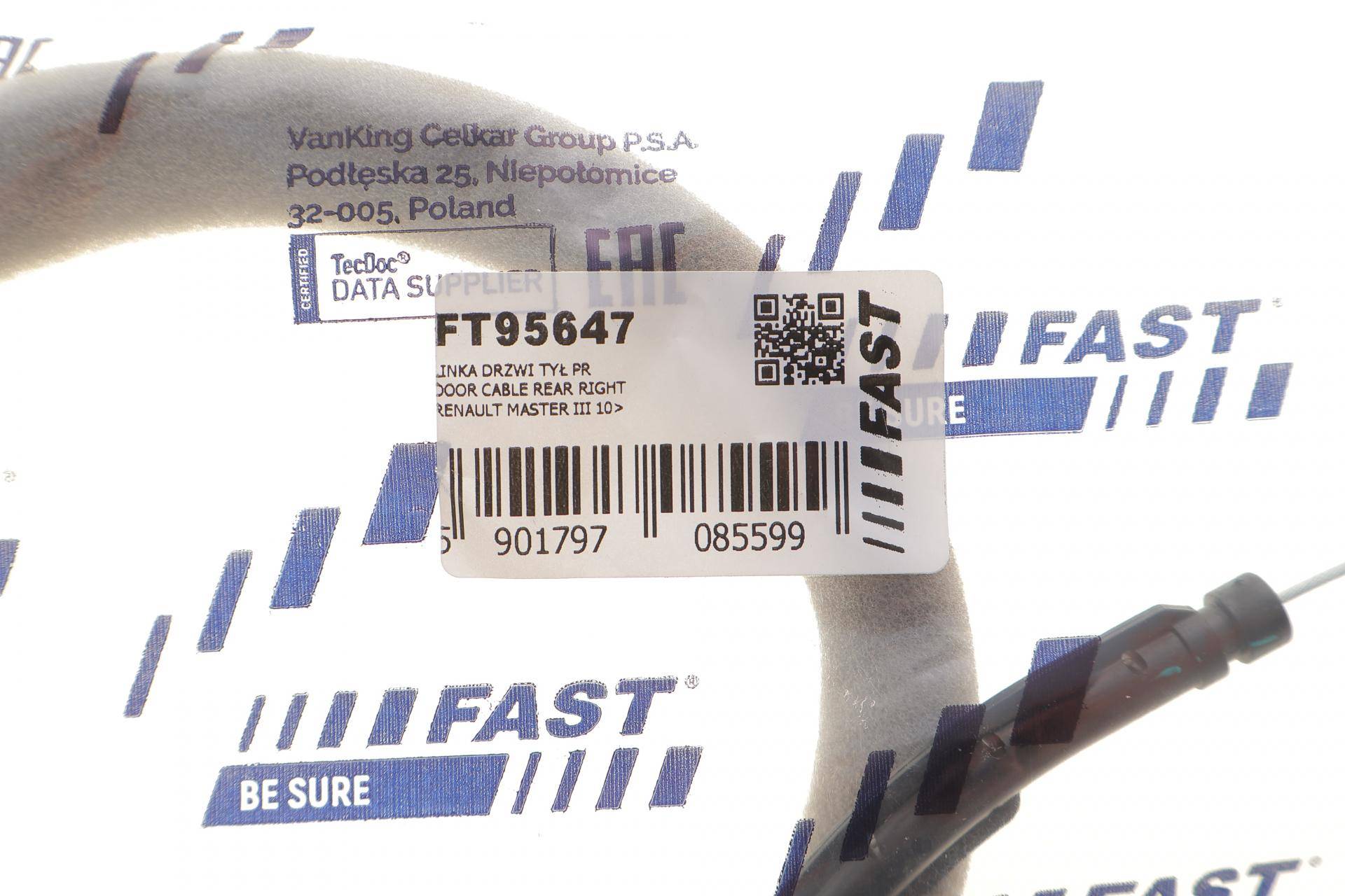 Трос замку дверей (задней/R) Renault Master III 10- (L=715/640mm)