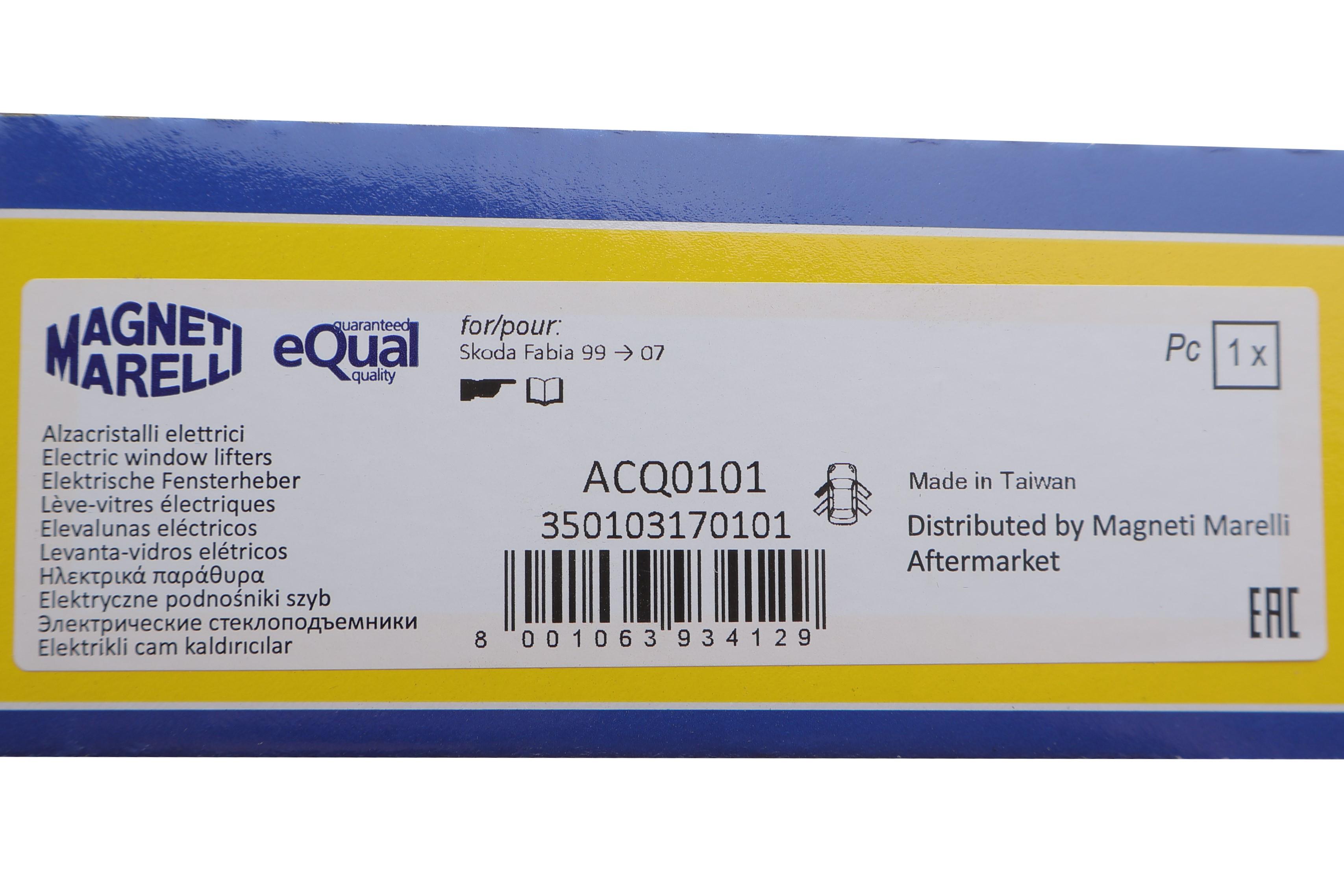 Склопідіймач Skoda Fabia I 99-07 (спереду) (L) (без мотора) (ACQ0101)