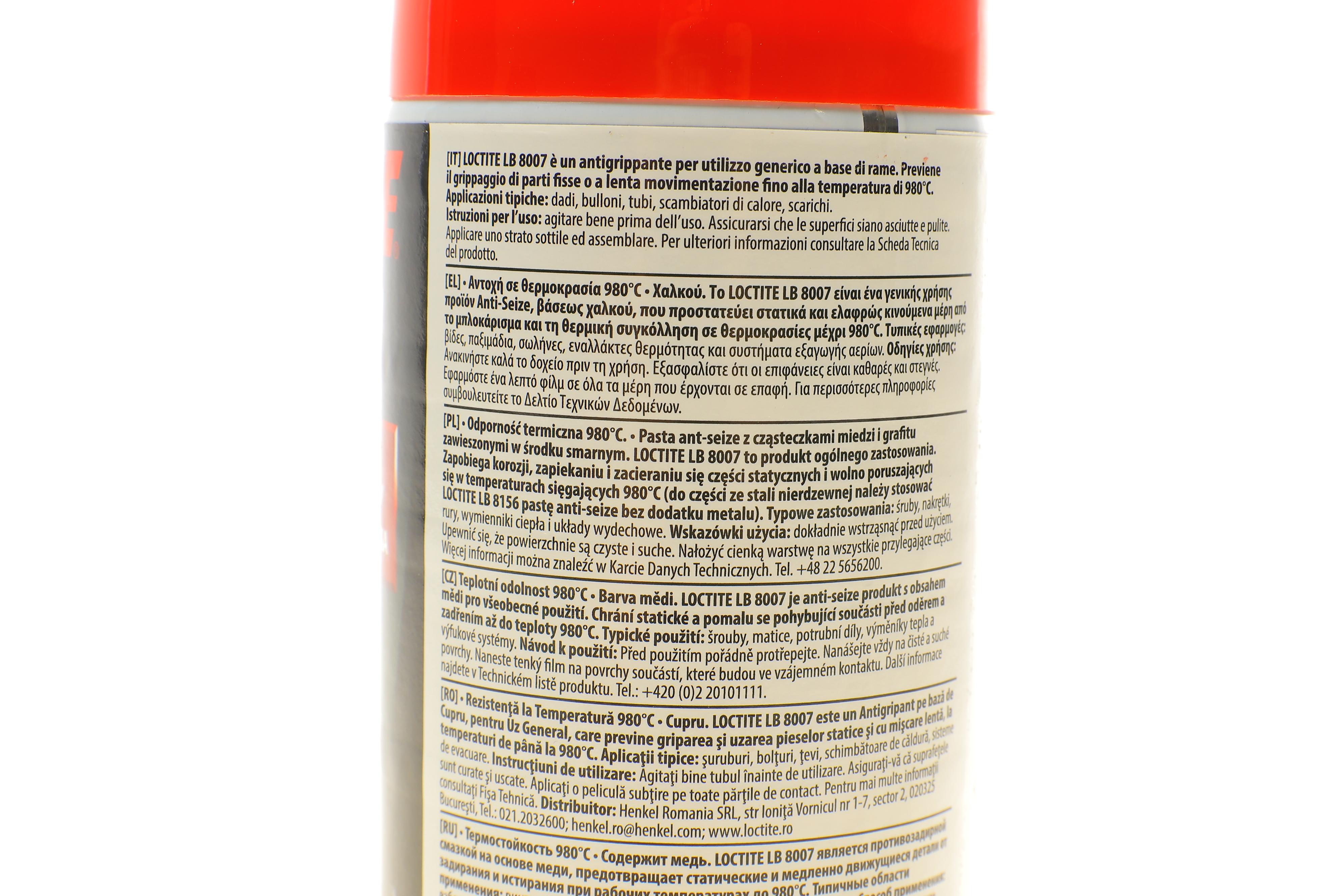 LOCTITE LB 8007, 400ML Спрей мідний (400ml)