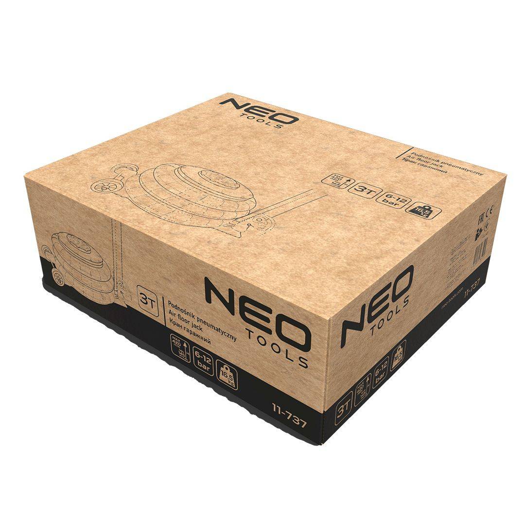 Домкрат підкатний пневматичний 3 т h=145-420 мм