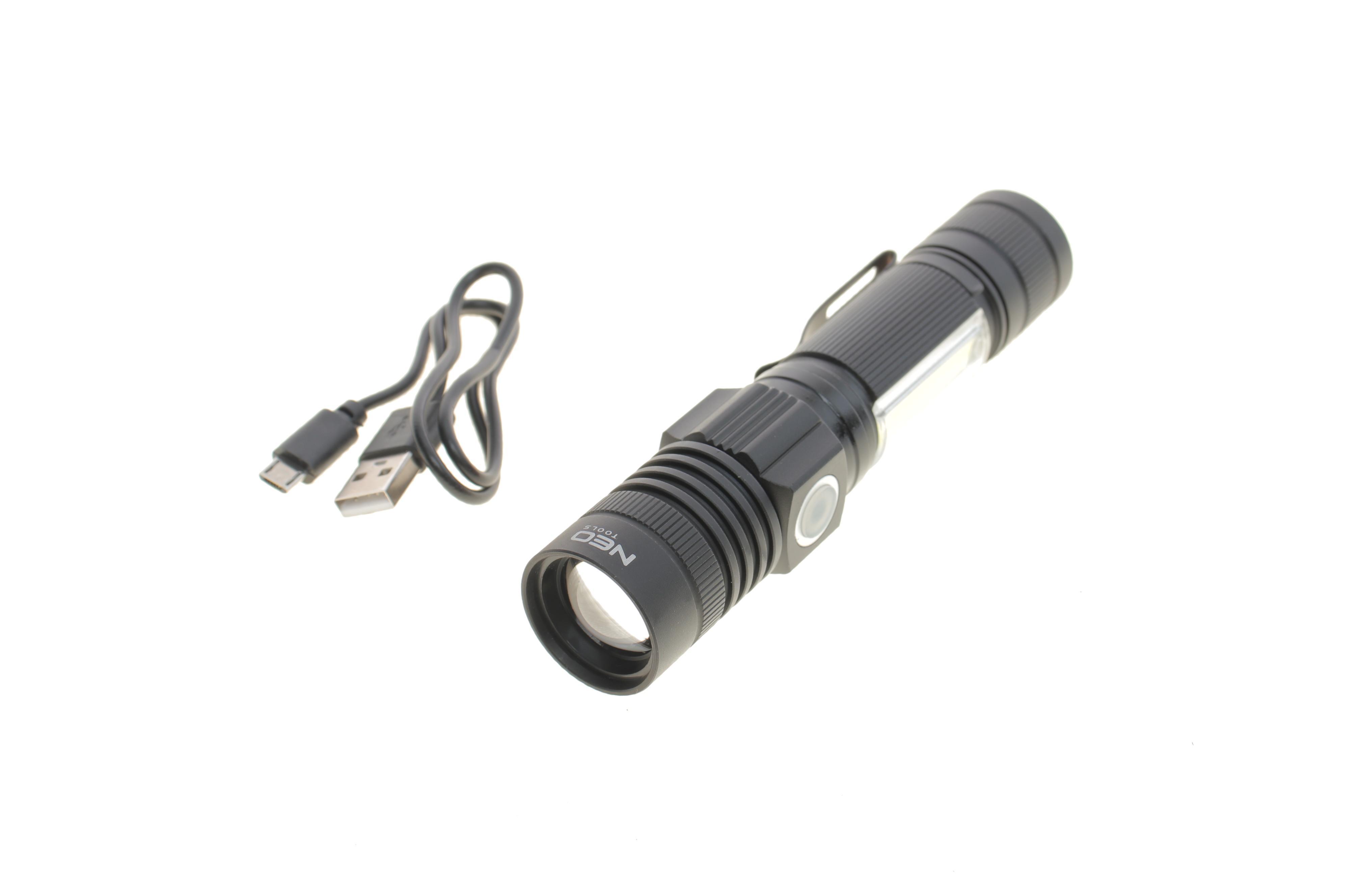 Ліхтарик акумуляторний 800Lm 2IN1 CREE T6 LED+COB/10W (USB)