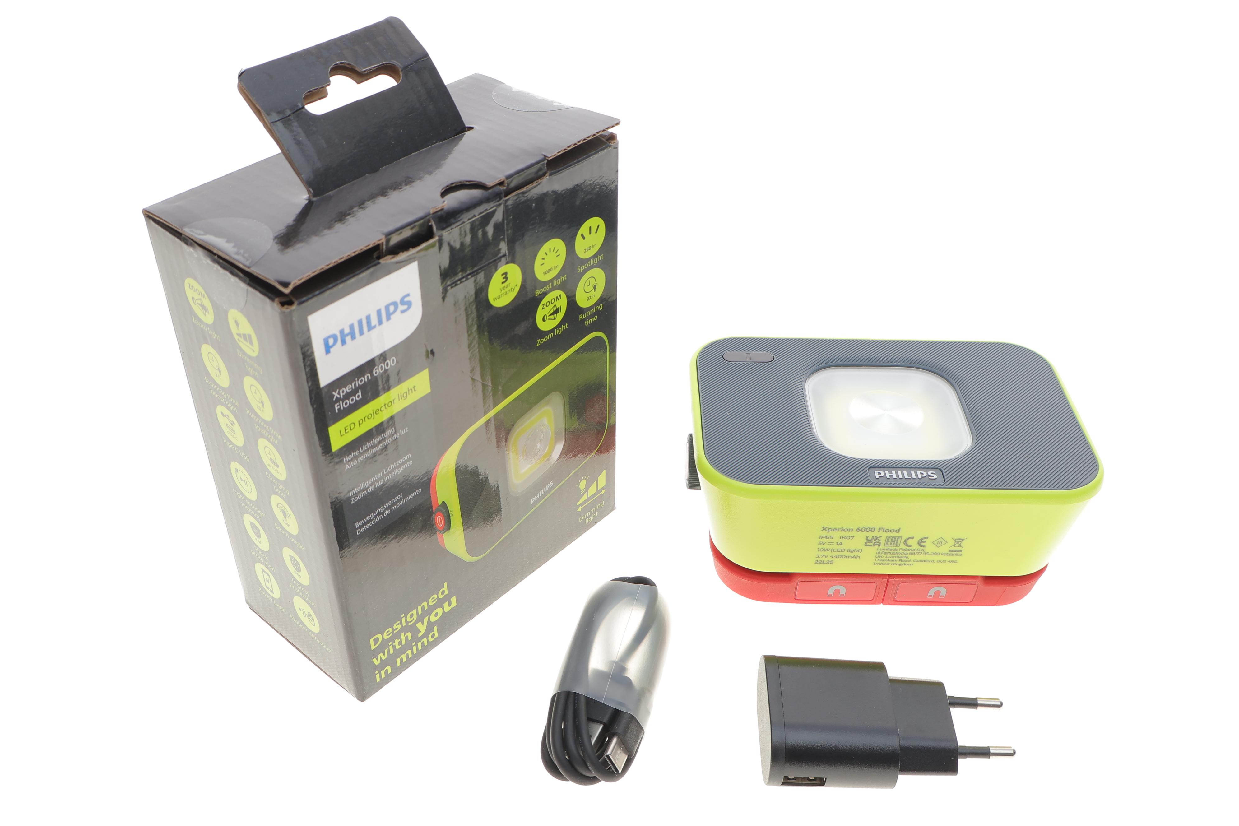 Ліхтарик-прожектор Xperion 6000 Flood (6000K/режими 1000lm/100lm/250lm/гачок 180°/магніт/датчик руху/Power Bank)