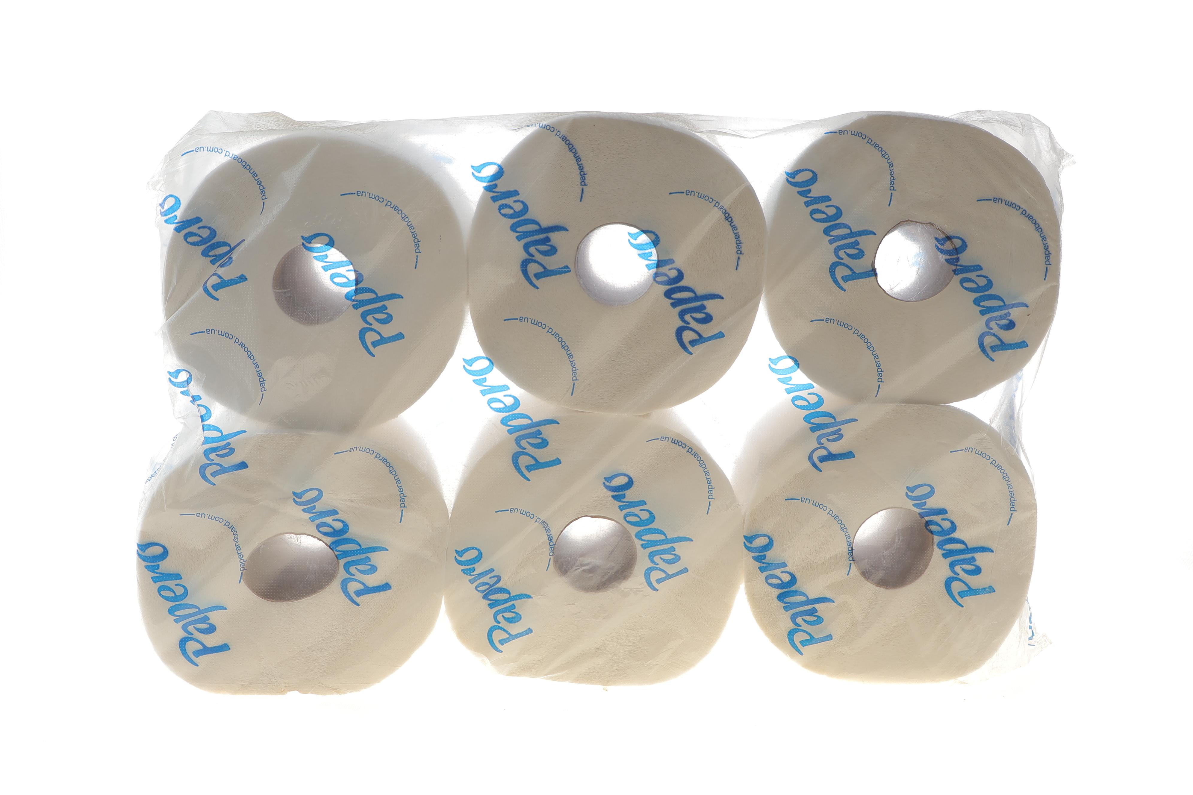 Рушник паперовий (білий) (к-кт 6 шт.) ''Феррет'' 2 шари/з перфорацією/100 м