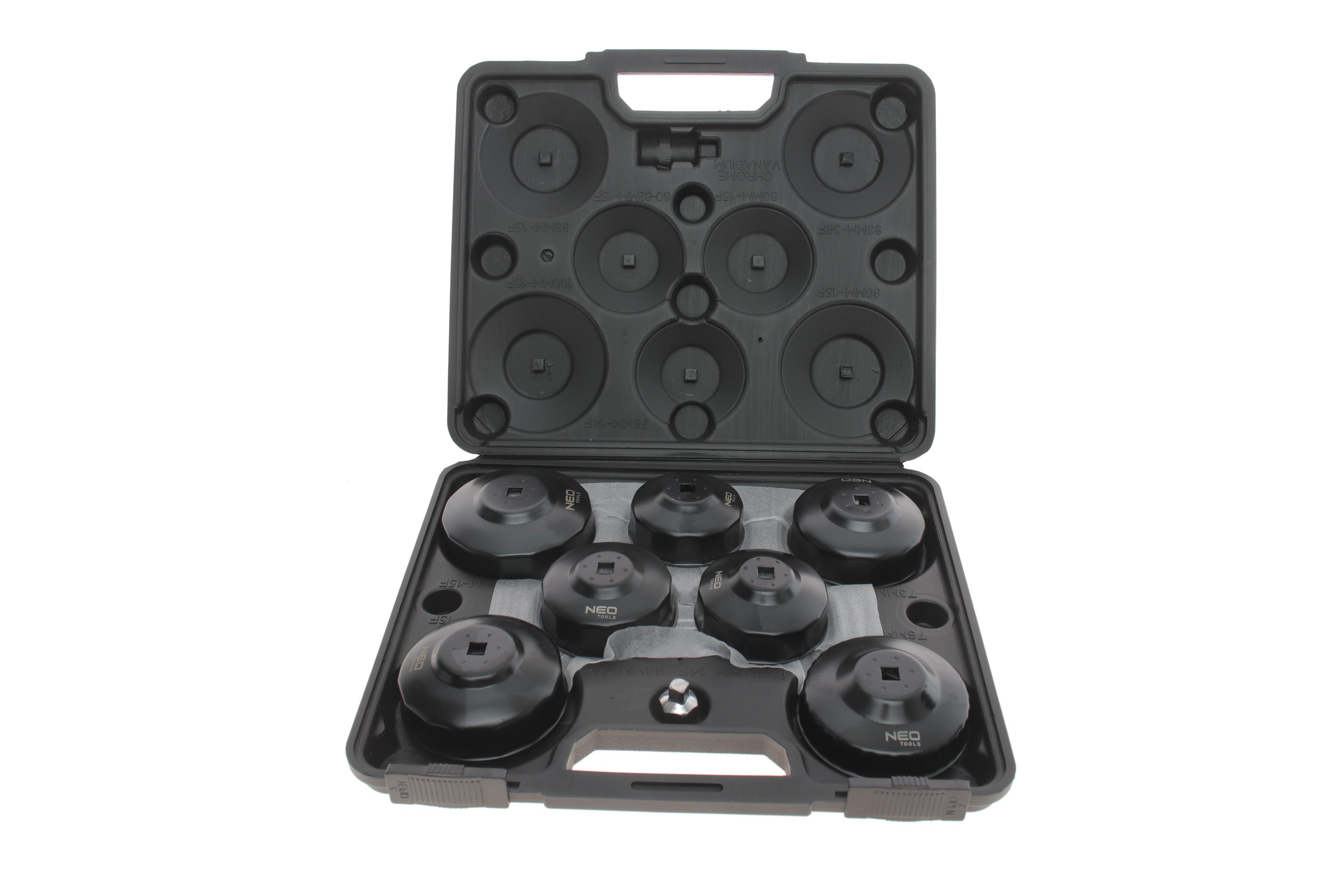 Набір знімачів масляних фільтрів (d=65-100mm) (1/2" F x 3/8" M) (16шт)