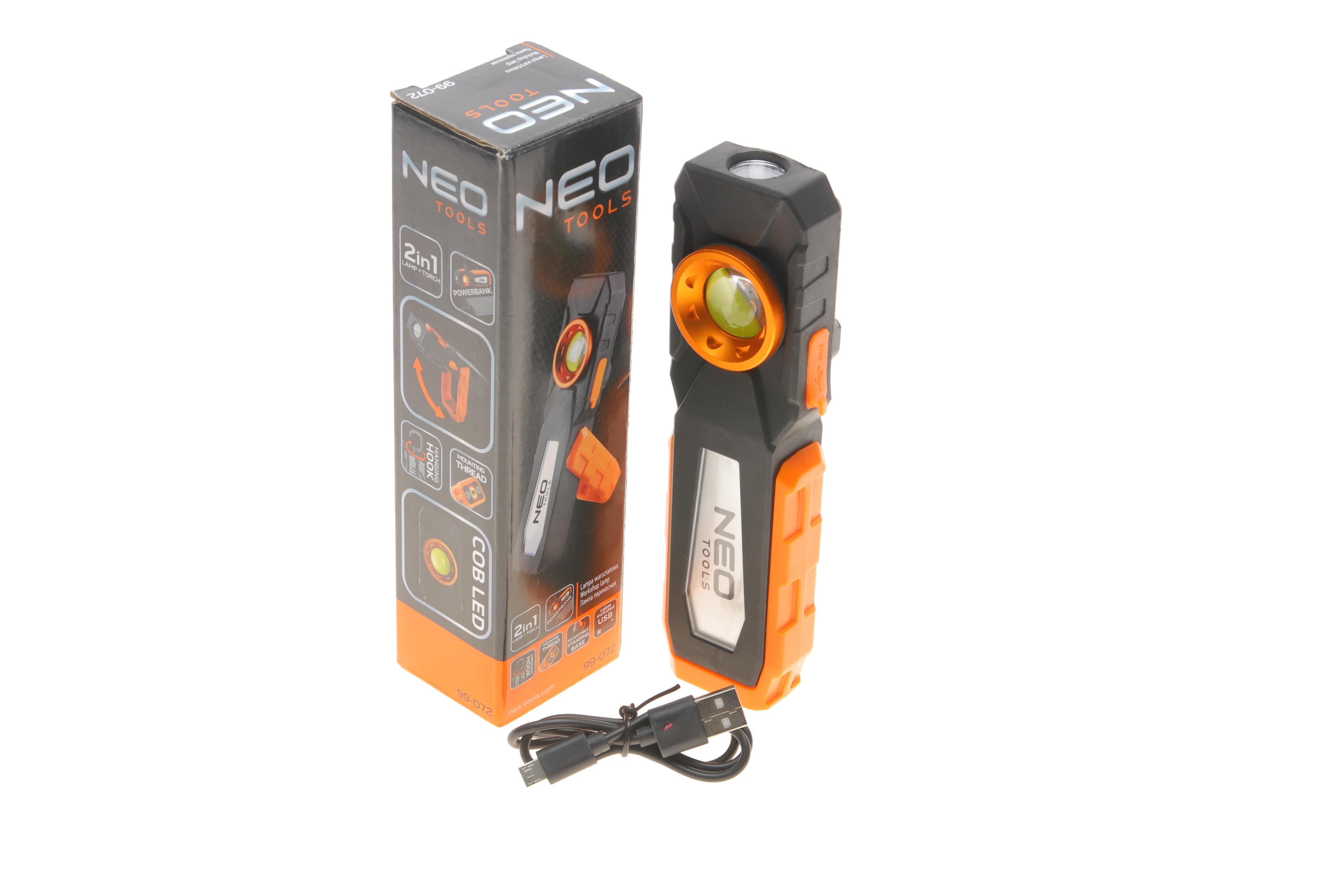 Ліхтарик-лампа (500Lm/10W/2000mAh/магнит/крюк/USB)