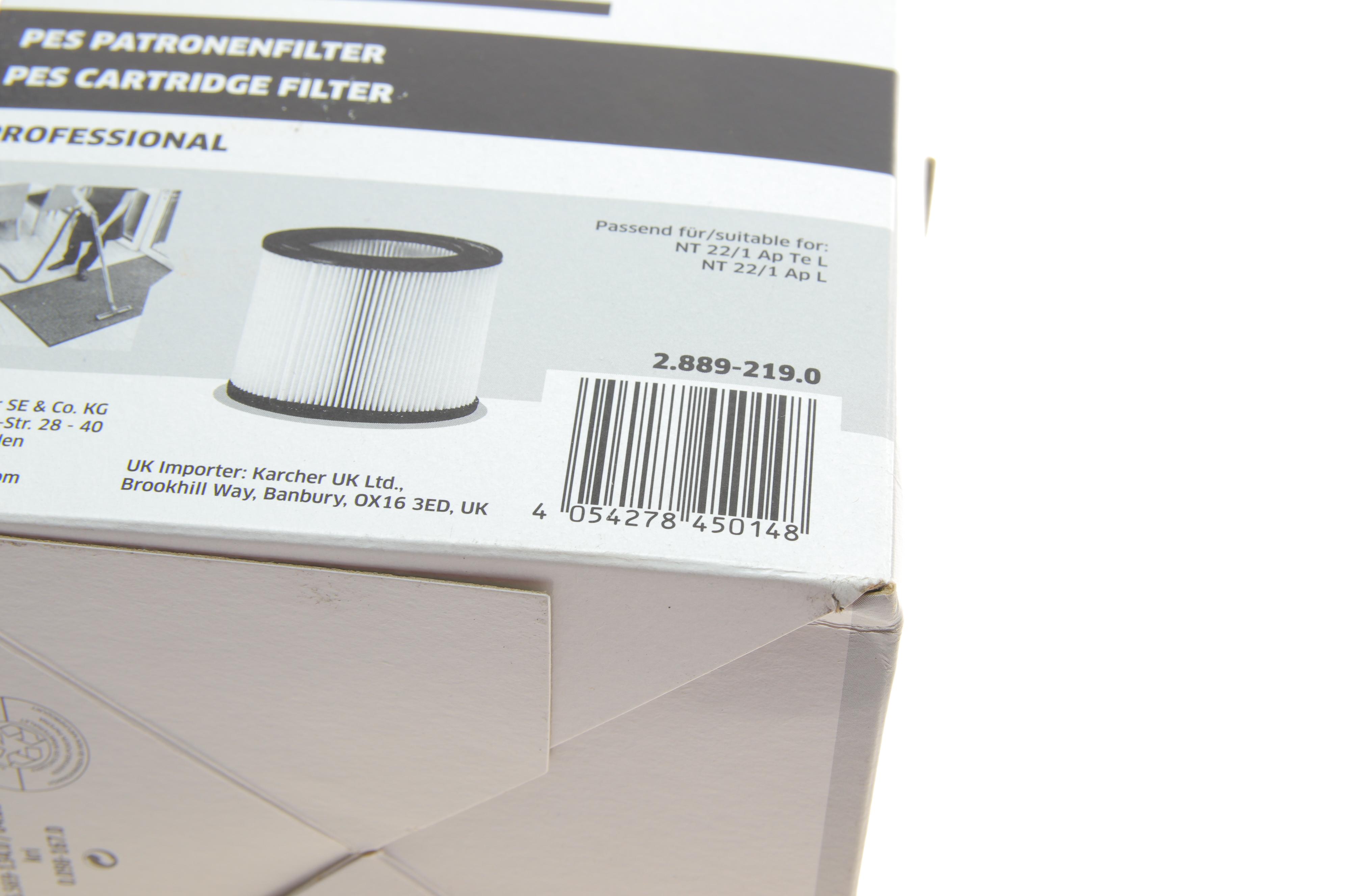 Фільтр патронний (для пилососів NT 22/1)