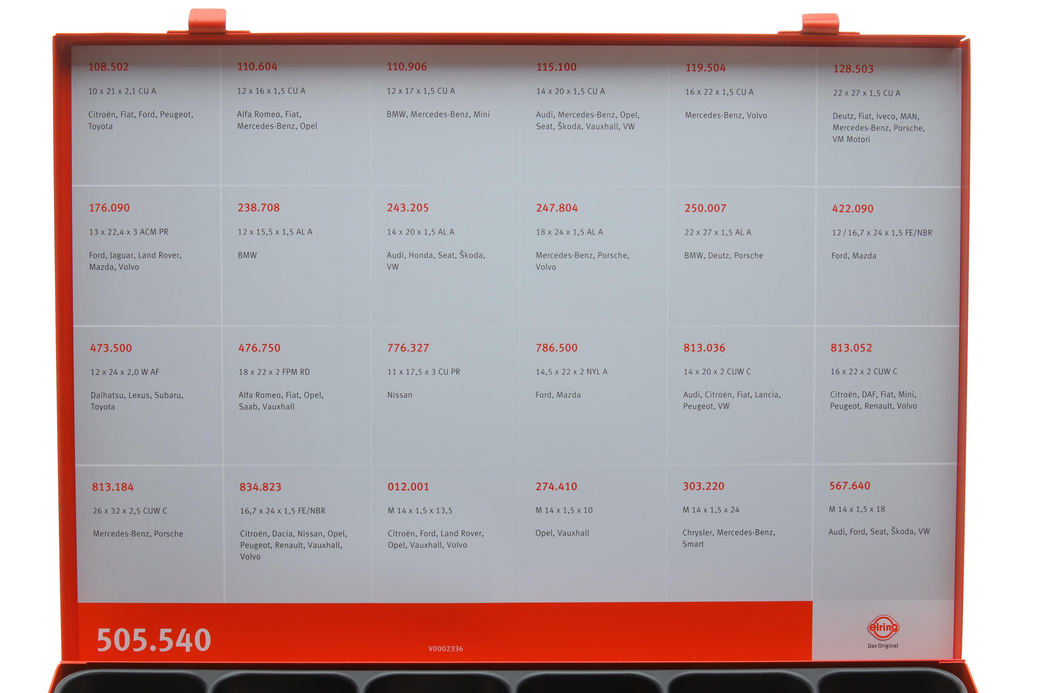 Набір шайб мідних і пробок 98 од.