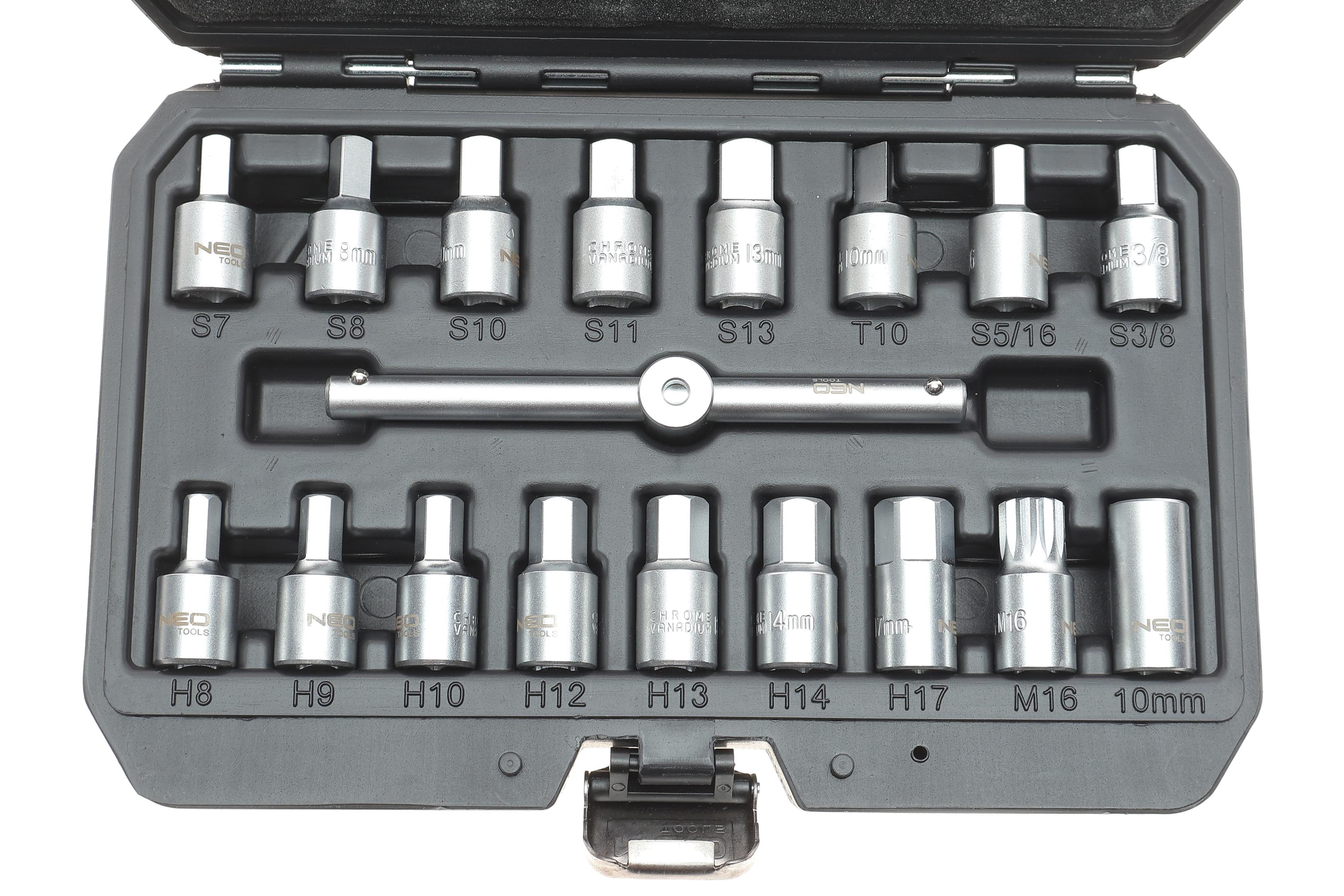 Набір головок під пробки для заміни оливи 3/8" 18 од.