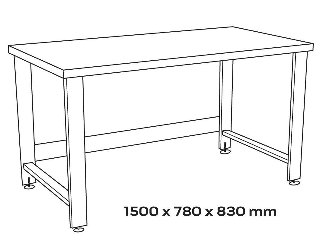 Стіл робочий (верстак) (1500х780х830 mm)
