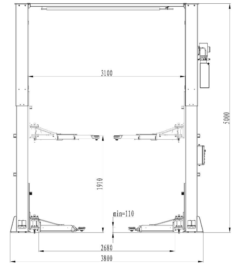 Підйомник двостійковий MM Superlift 6000UC 380В з верхньою синхронізацією (без монтажу)