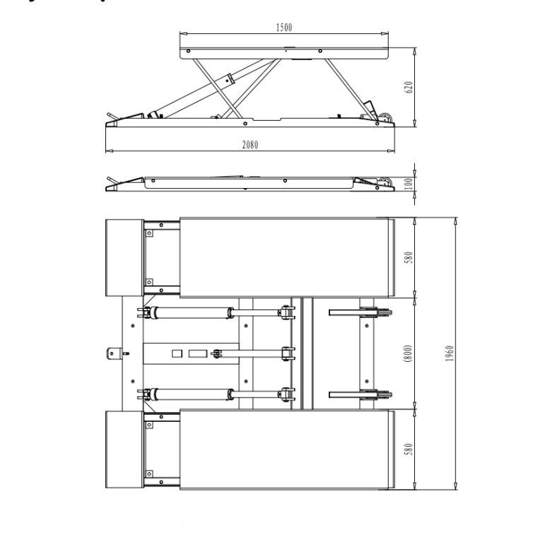 Підйомник ножичний мобільний MM UH45M 4500 кг 220В (без монтажу)