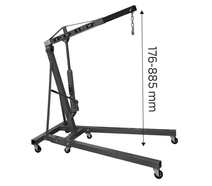 Кран гідравлічний підкатний складаний 2000 кг h=25-2382 мм