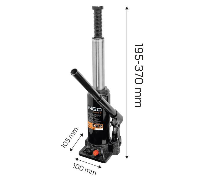 Домкрат пляшковий гідравлічний 3 т h=195-370 мм