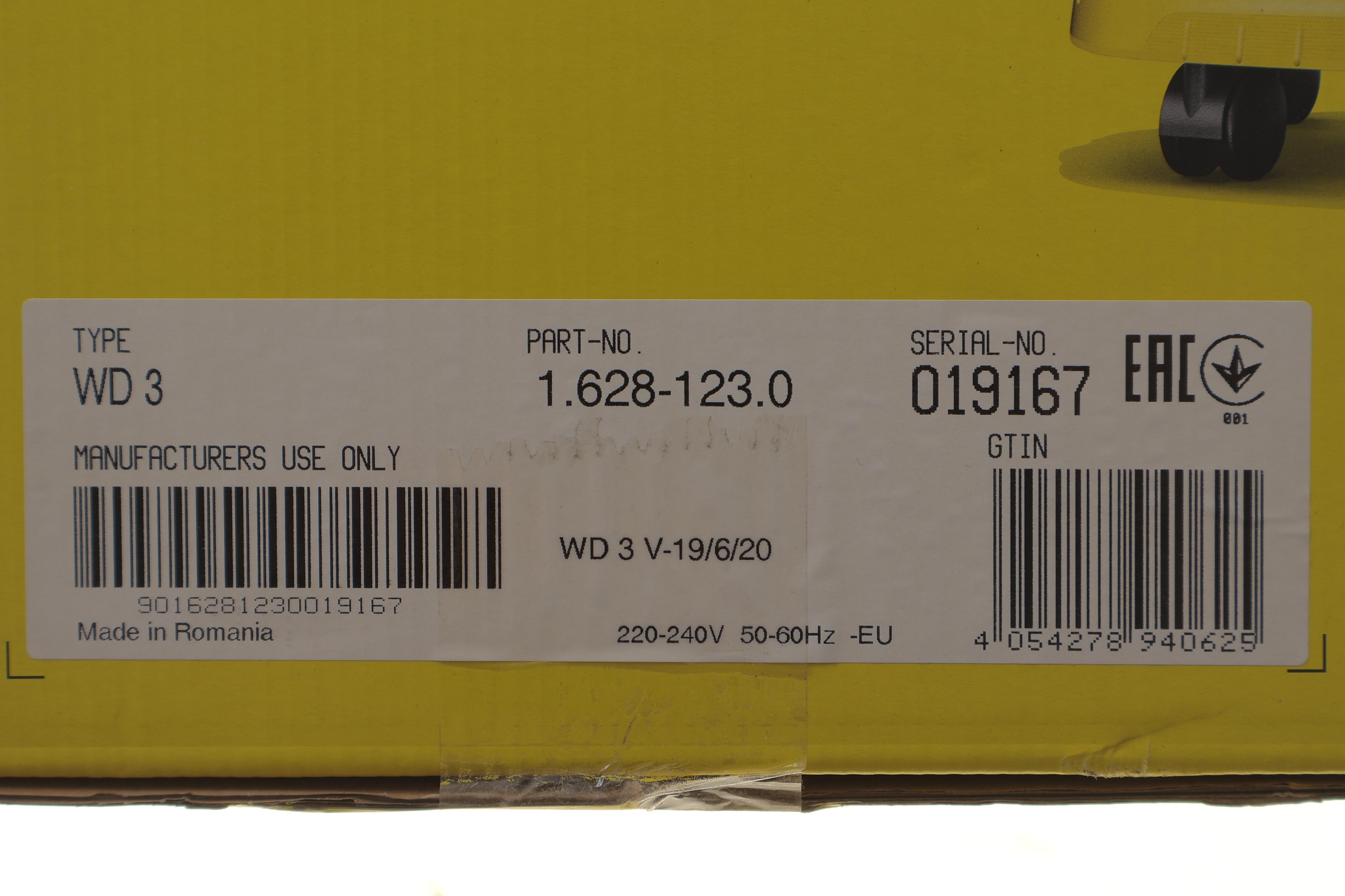 Пилосос для сухого прибирання WD 3 V-19/6/20 (1000Вт)