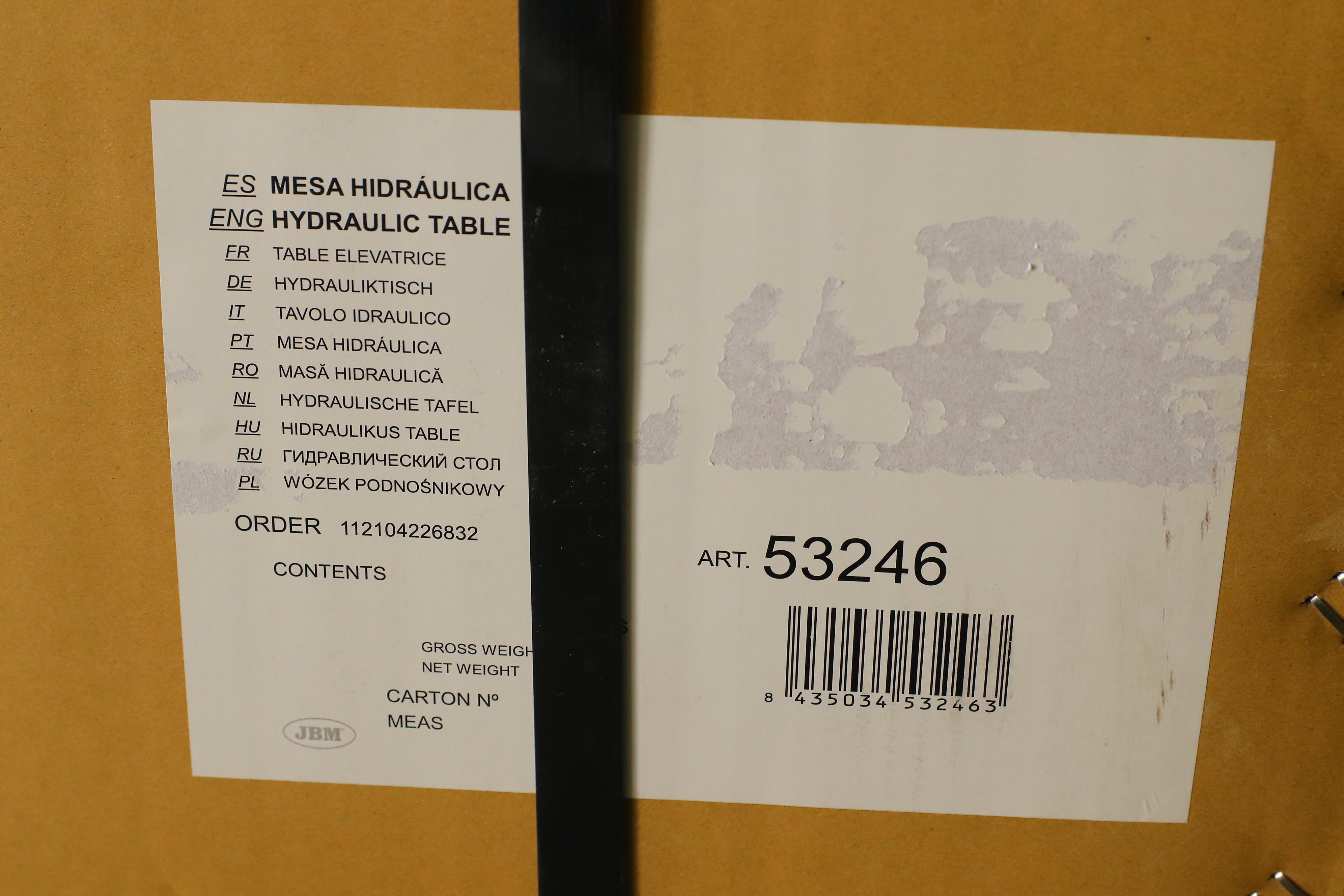 Стіл гідравлічний 360 кг h=370-1350 мм