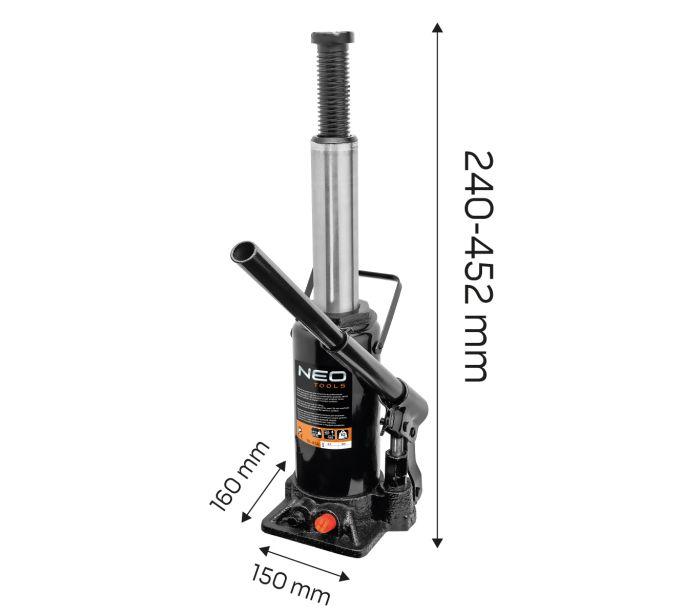 Домкрат пляшковий гідравлічний 20 т h=240-452 мм