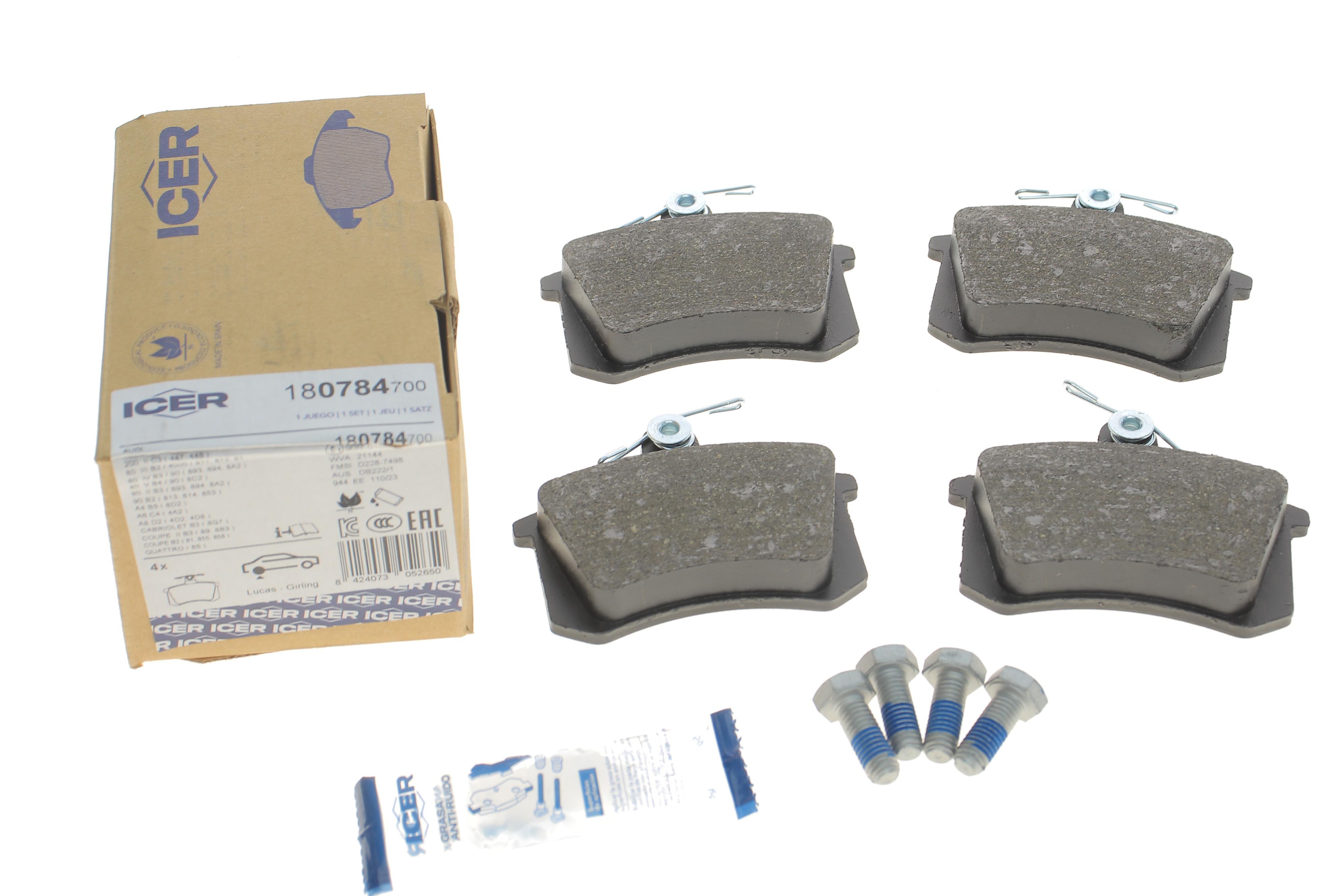 Колодки гальмівні (задні) Audi A4/A6/A8 94-02/Audi 80 91-96/Audi 90 84-91/Audi 100/200 77-94