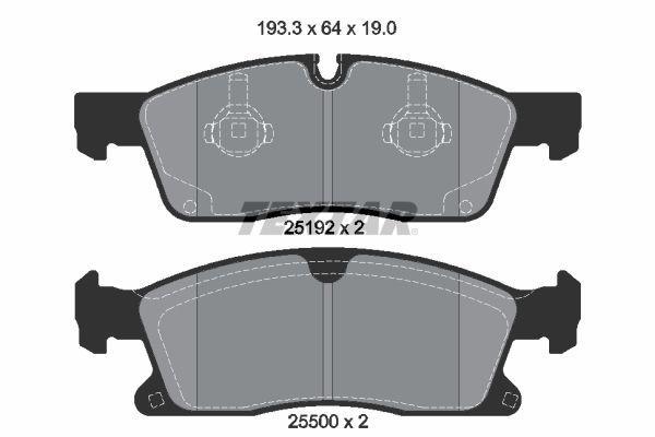 Колодки гальмівні (передні) MB GLE/GL/GLS-class (W166/X166) 11- 19 (Teves) Q+ (193.3x64x19)
