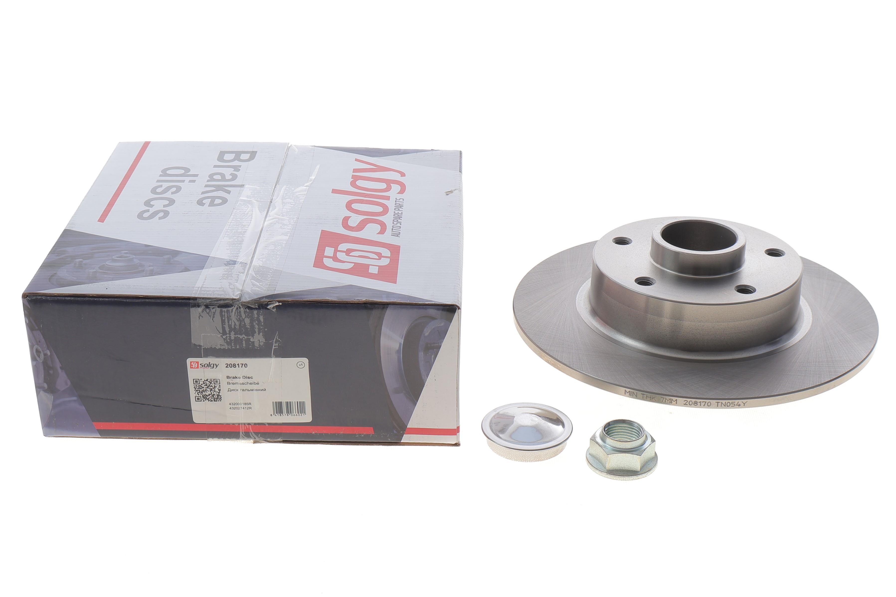 Диск гальмівний (задній) Renault Megane IV 15- (260x8) (+ABS) з підшипником