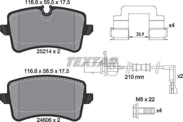 Колодки гальмівні (задні) Audi A6/A7 10- /Porsche Macan 14- (Lucas;330mm;356mm) Q+ (з датчиками)