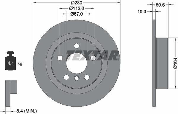 Диск гальмівний (задній) BMW 2 (F44-46)/X1 (F48) /i3 Hybrid 13- (280x10) PRO
