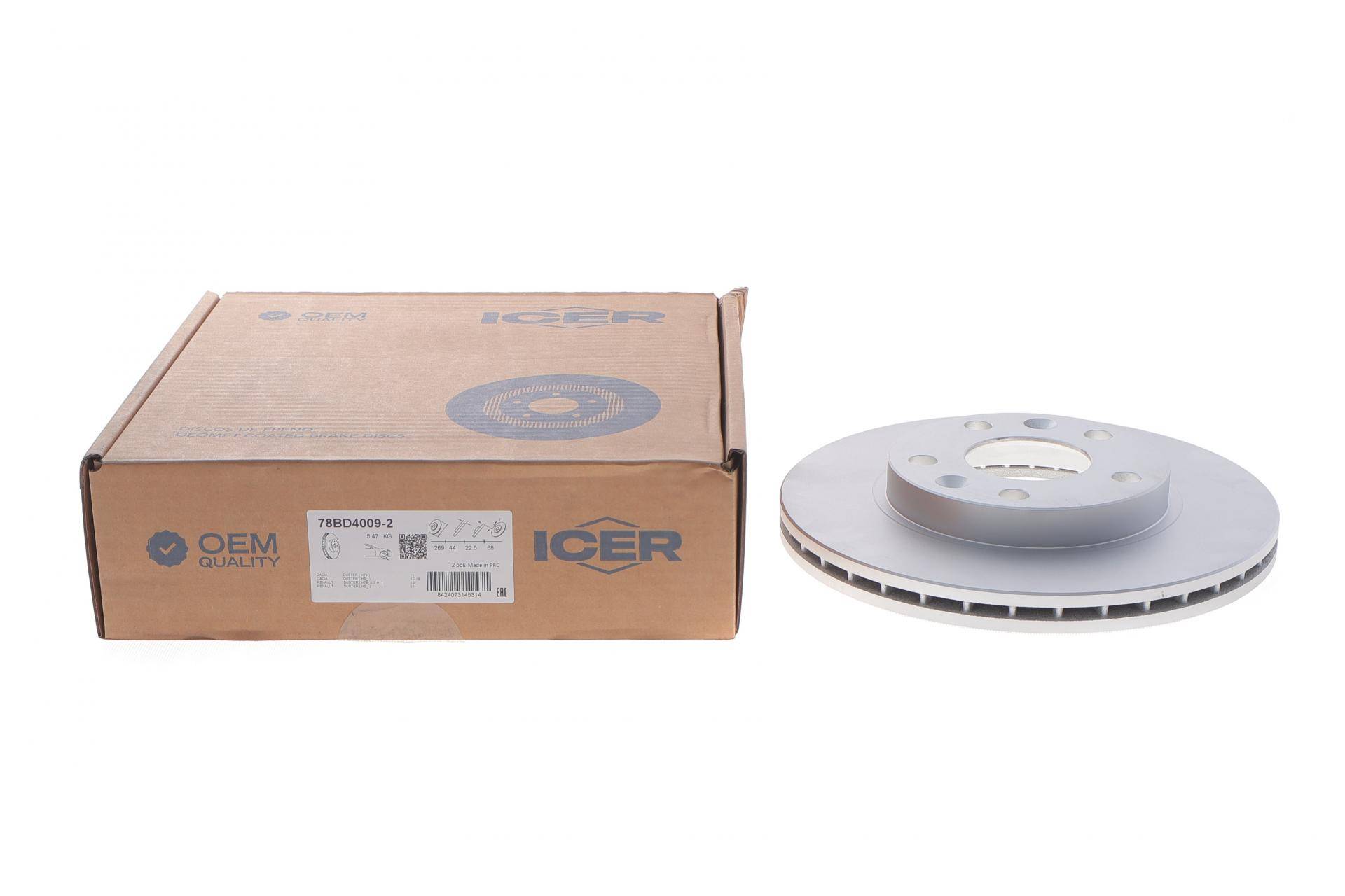 Диск гальмівний (передній) Dacia Duster 10-/Renault Duster 11- (269x22.5) (з покриттям) (вентильований)