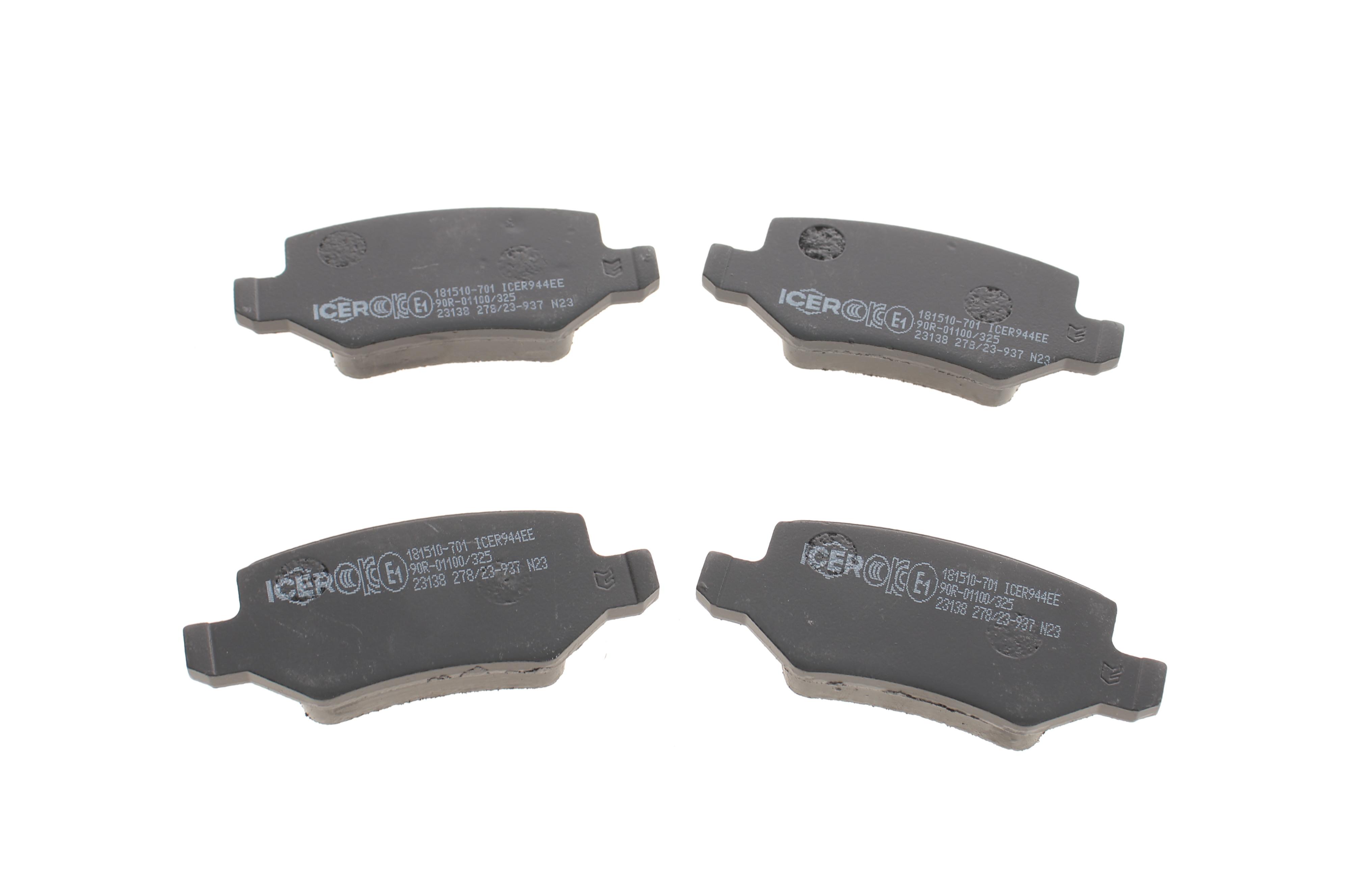 Колодки гальмівні (задні) MB A-class (W168/W169) 97-12/B-class (W245) 05-11/Vaneo (W414) 02-05