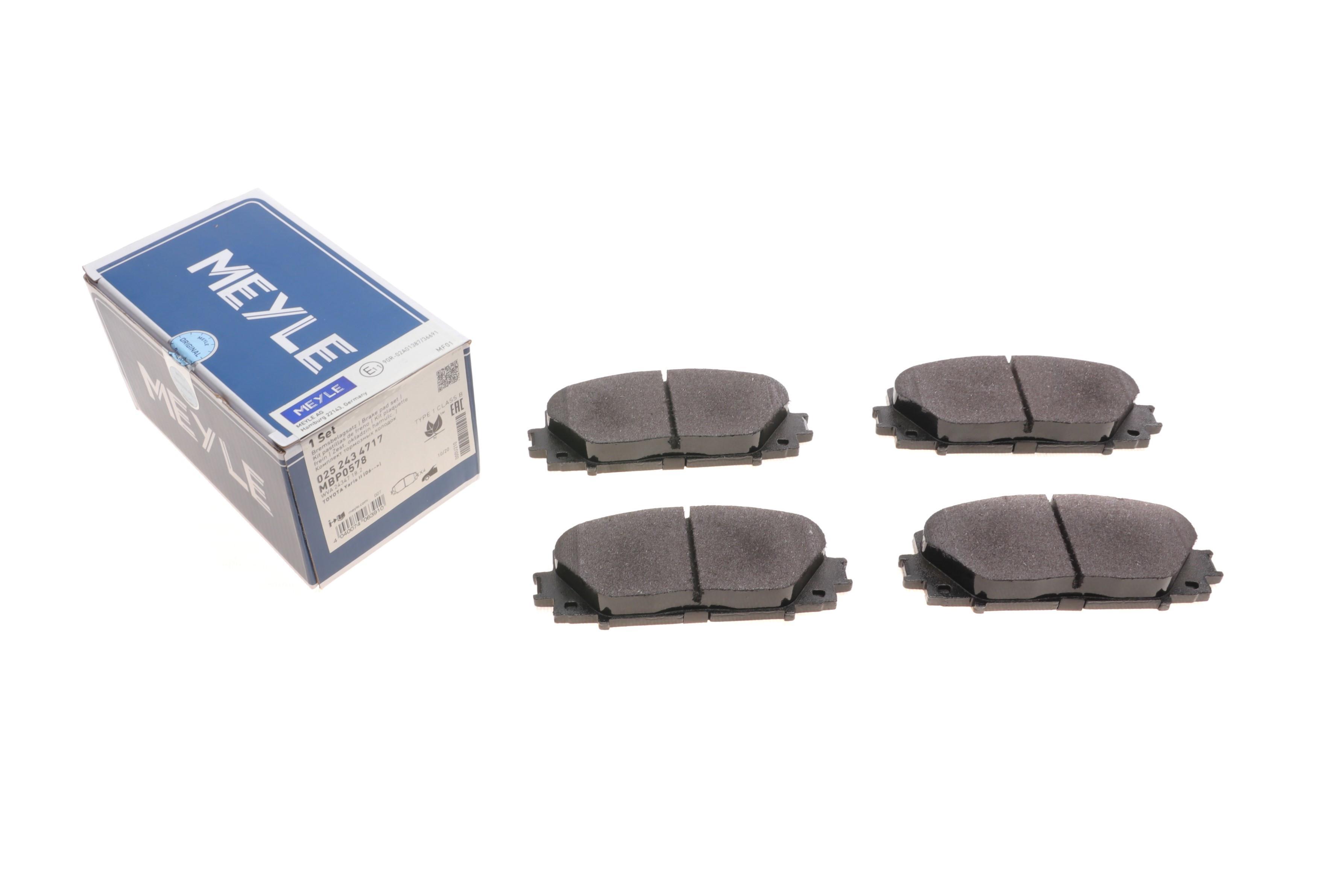 Колодки гальмівні (передні) Toyota Corolla 06/Yaris 05- (Akebono)