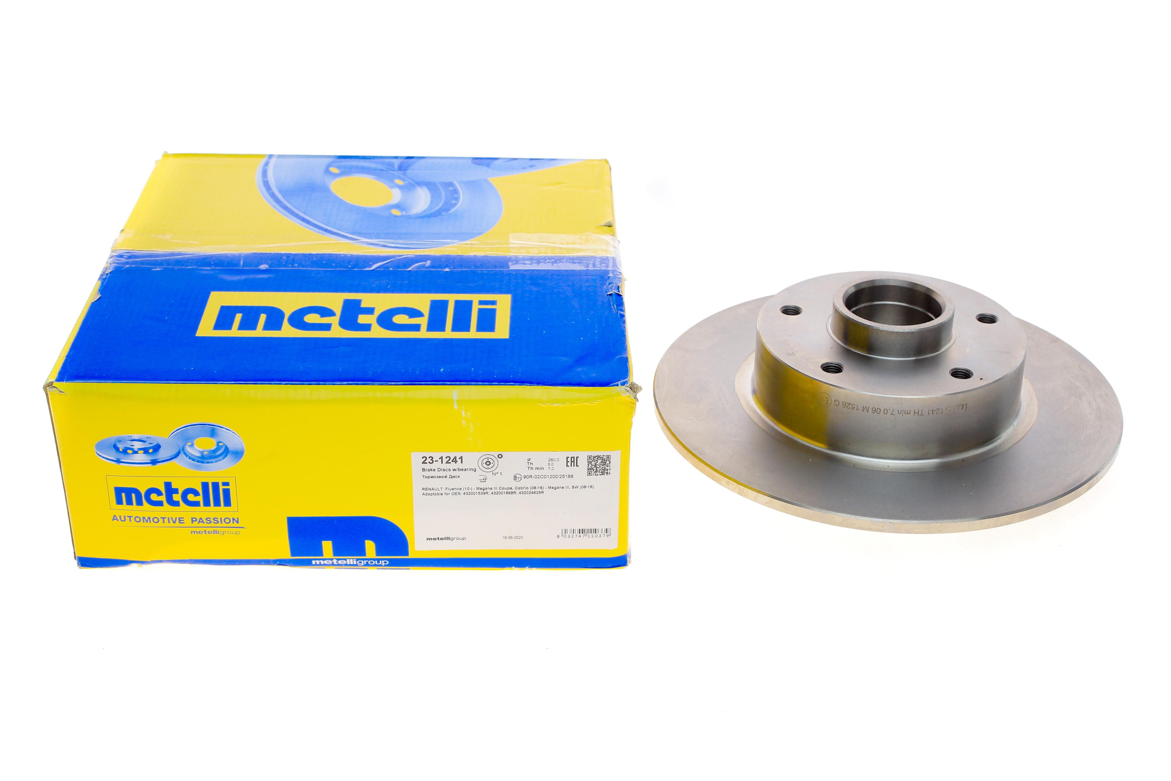 Диск гальмівний (задній) Renault Megane III/Scenic III 08- (260x8)(з підшипником)(+ABS)(d ступ.=54.9)