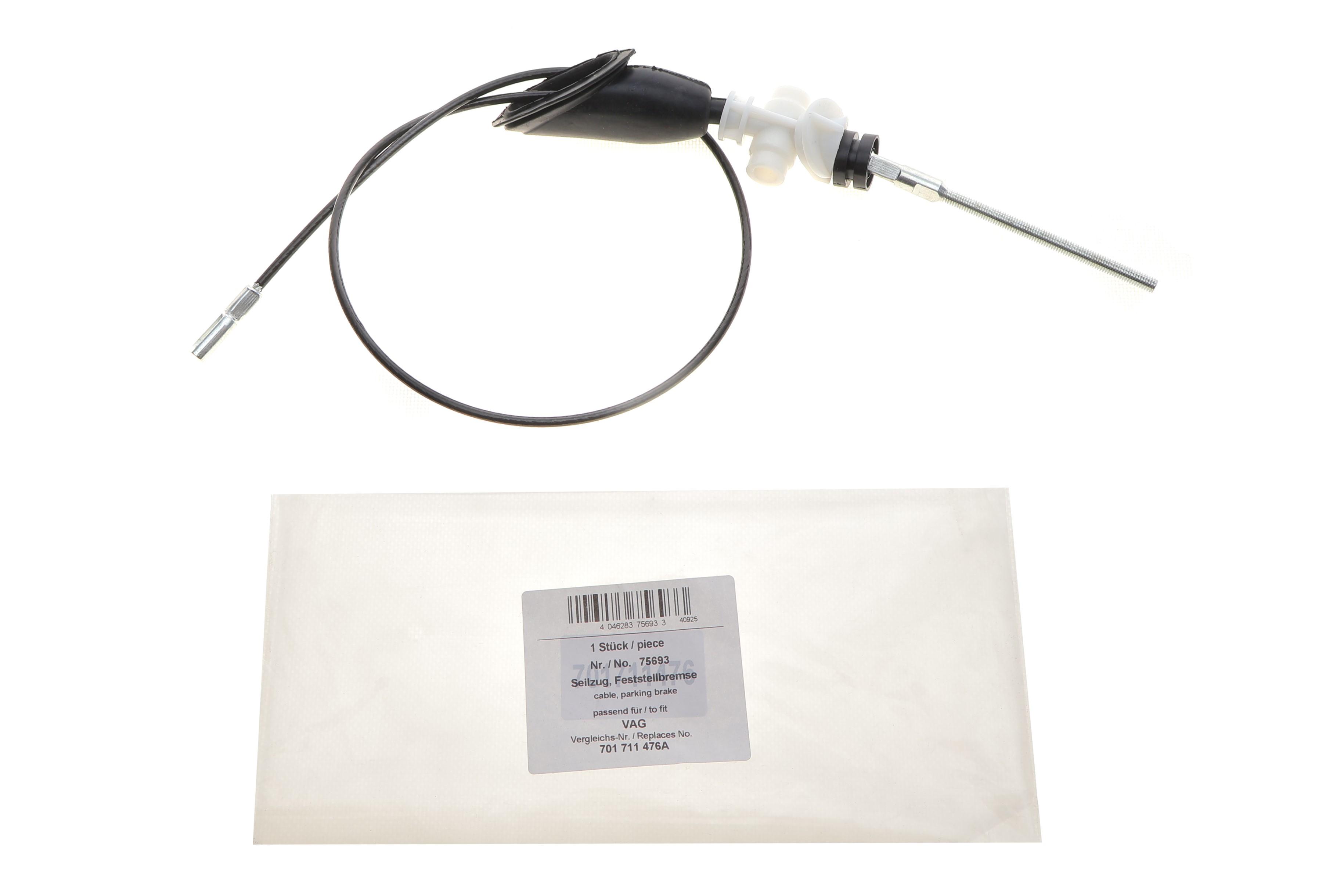 Трос ручника (центральний) VW T4 96- (квадратний штуцер)