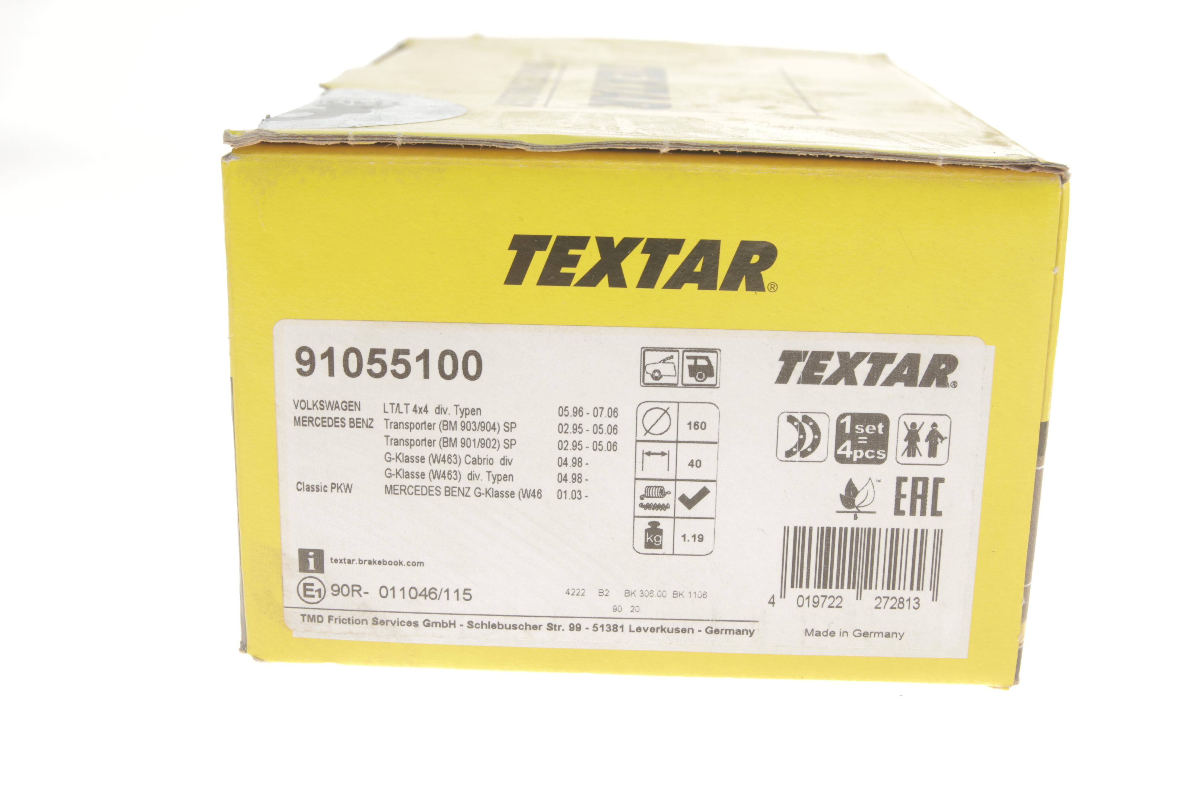 Колодки ручника MB Sprinter 208-316 96- (з пружинками) (160x40)