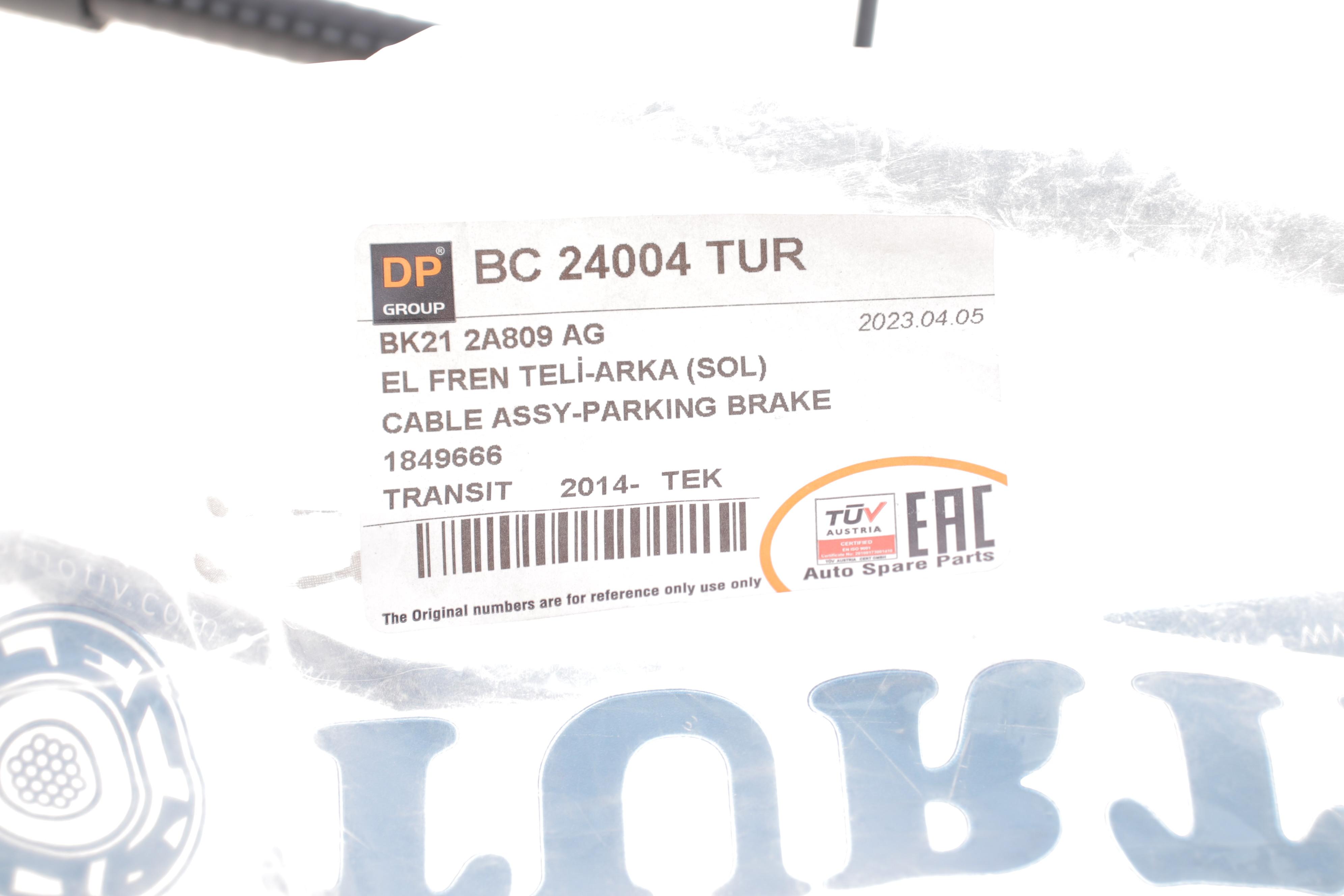 Трос ручника (L) Ford Transit 14- (1575/1355 мм)