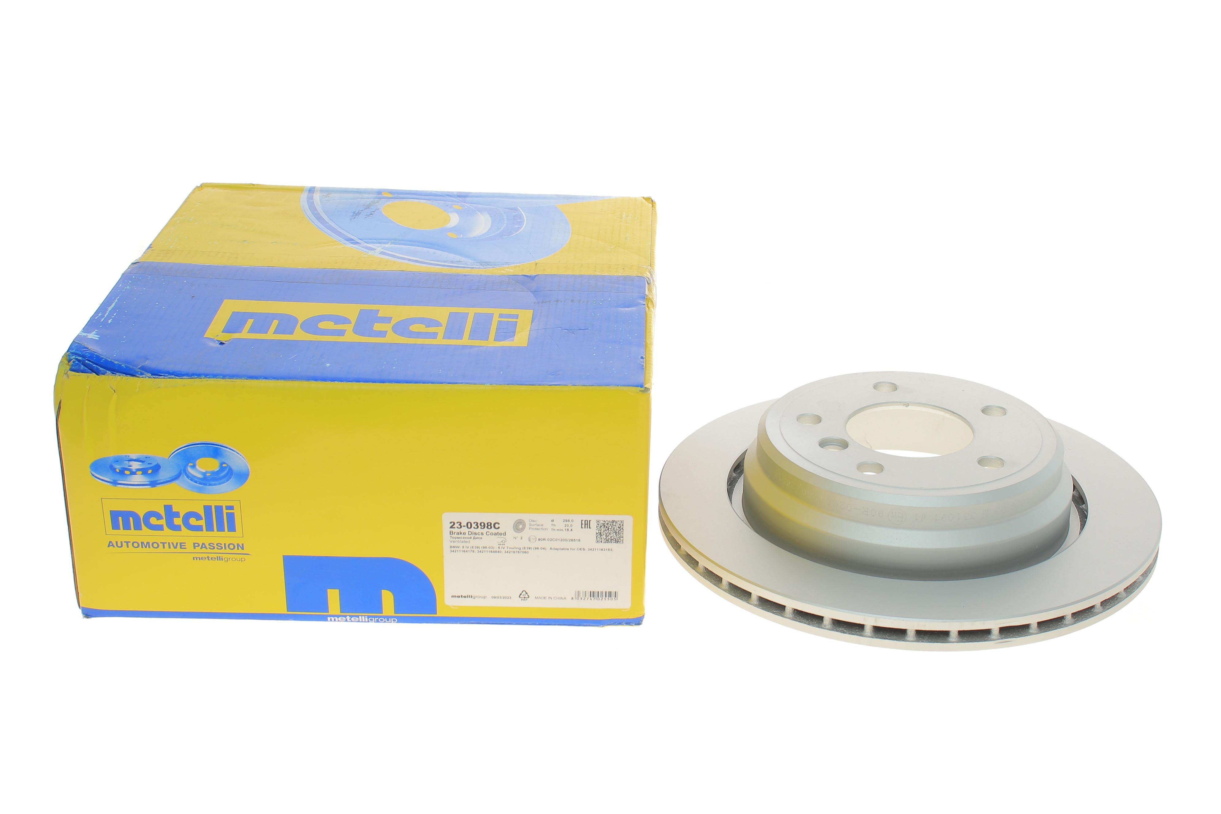 Диск гальмівний (задній) BMW 5 (E39) 95-04 (298x20) (з покриттям) (вентильований)