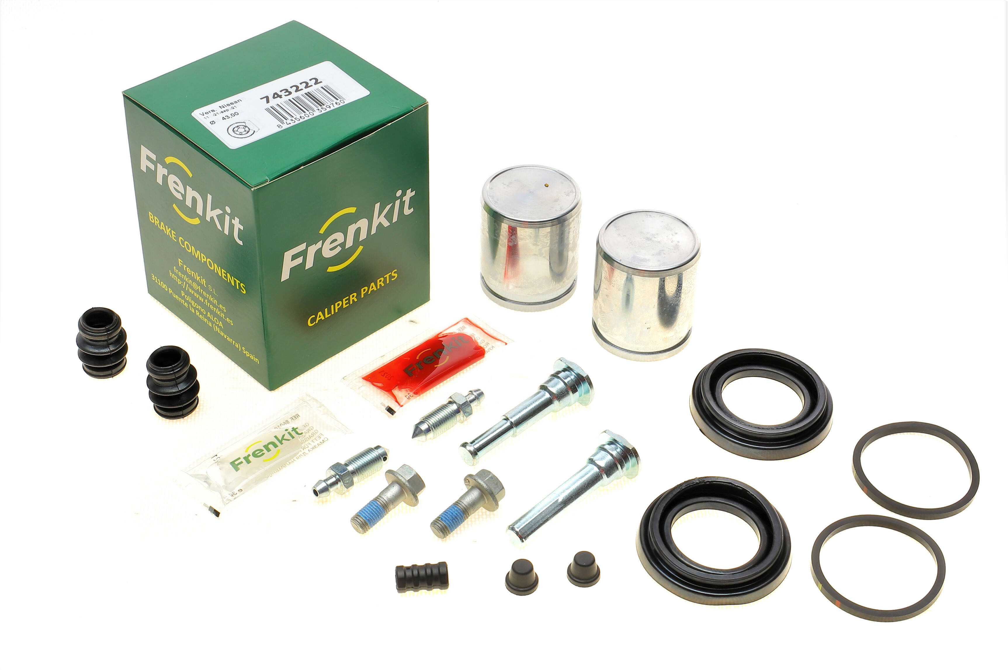 Ремкомплект супорта (переднього) Mitsubishi L200 01-05 (d=43mm) (+2 поршня/направляюча) (Tokico)