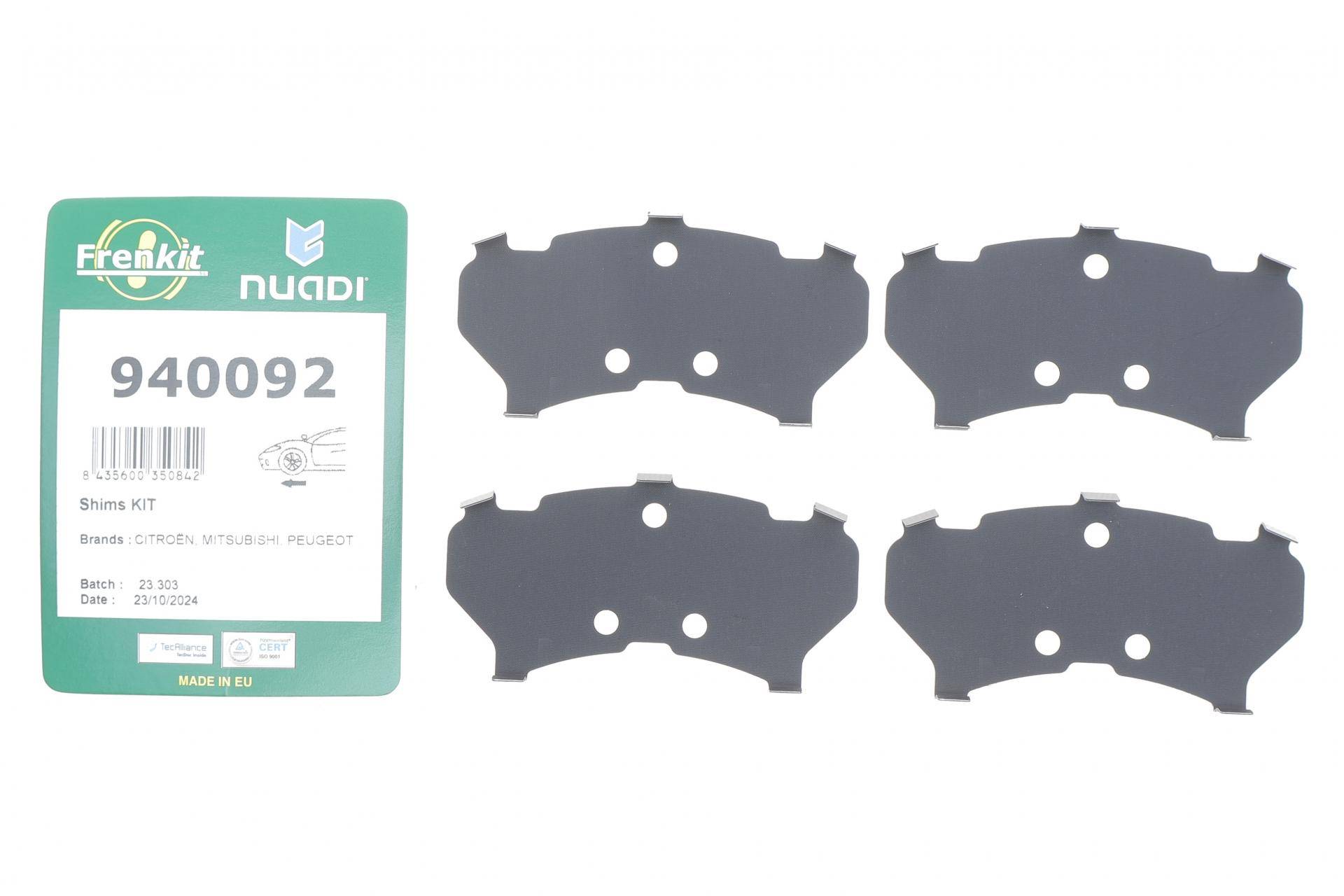 Комплект протискрипних пластин (передніх) Citroen C4/Peugeot 4008 12-/Mitsubishi Lancer/Outlander 03- (Akebono)