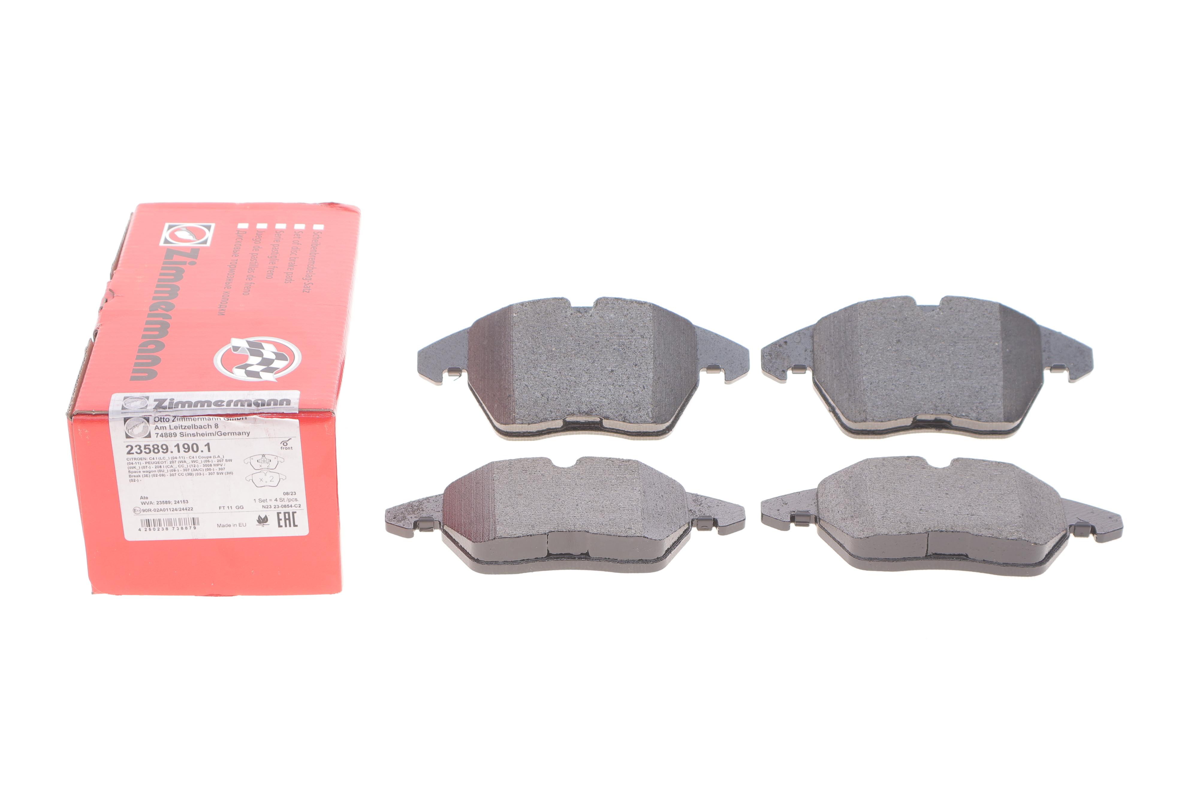 Колодки гальмівні (передні) Citroen C4/Peugeot 307 03- (Ate-Teves)