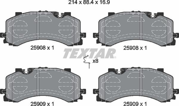 Колодки гальмівні (передні) Audi A6/A7/A8/Q7/Q8/VW Touareg 16- (Akebono) Q+