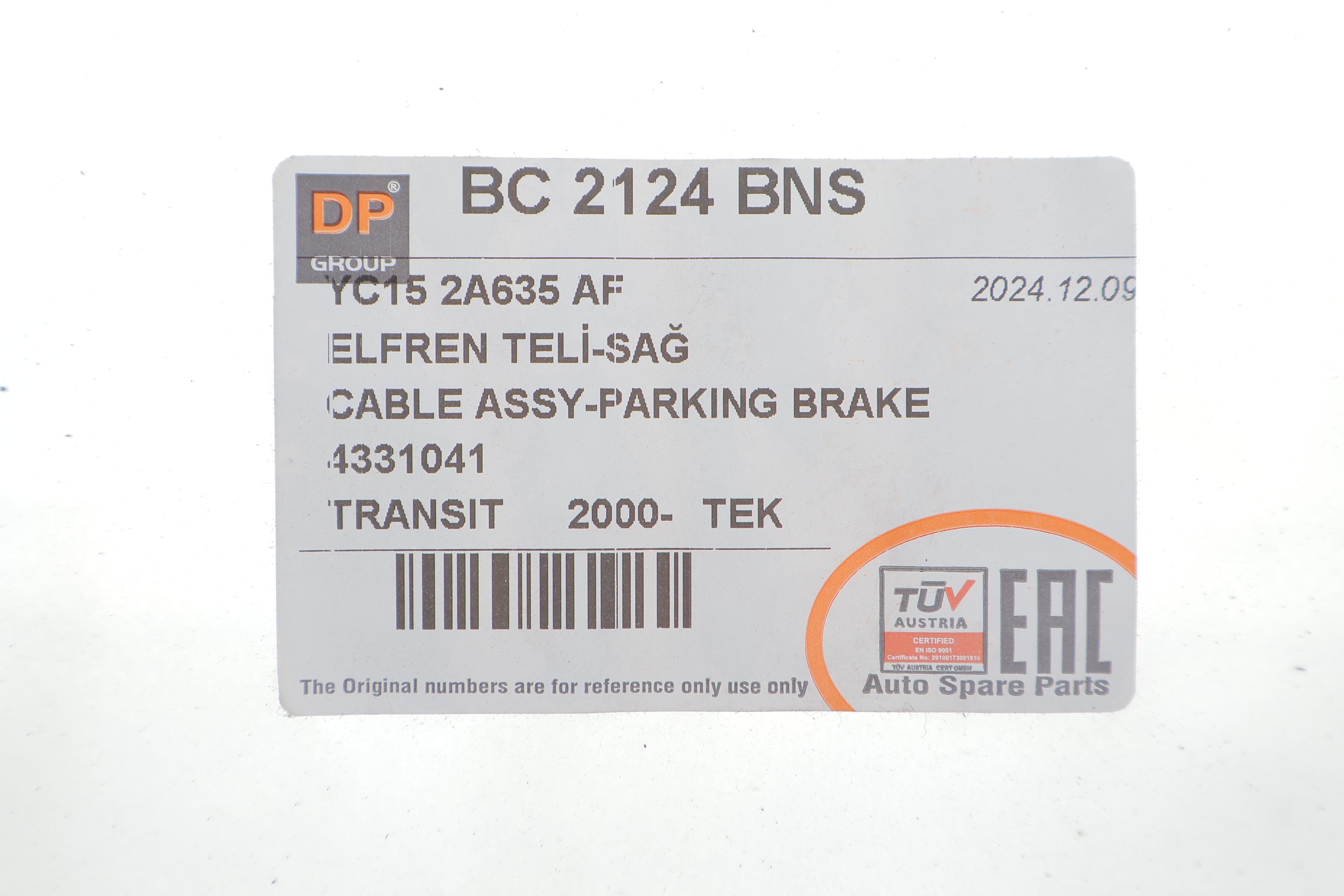 Трос ручника (задній) (R) Ford Transit 00-06 (1386/1093mm)