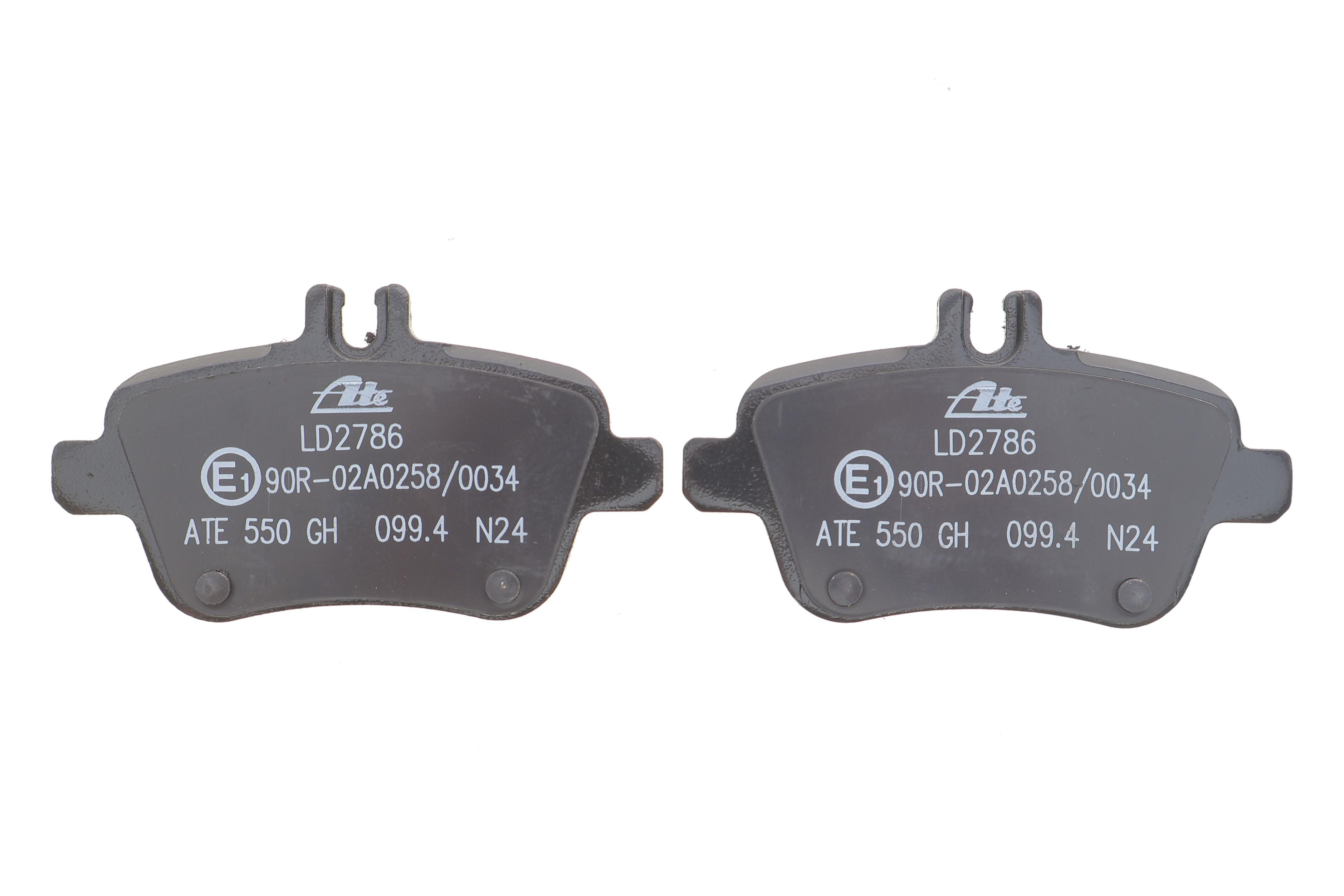 Колодки гальмівні (задні) MB A-class (W176)/B-class (W246) 11- (TRW) (з аксесуарами) ATE Ceramic