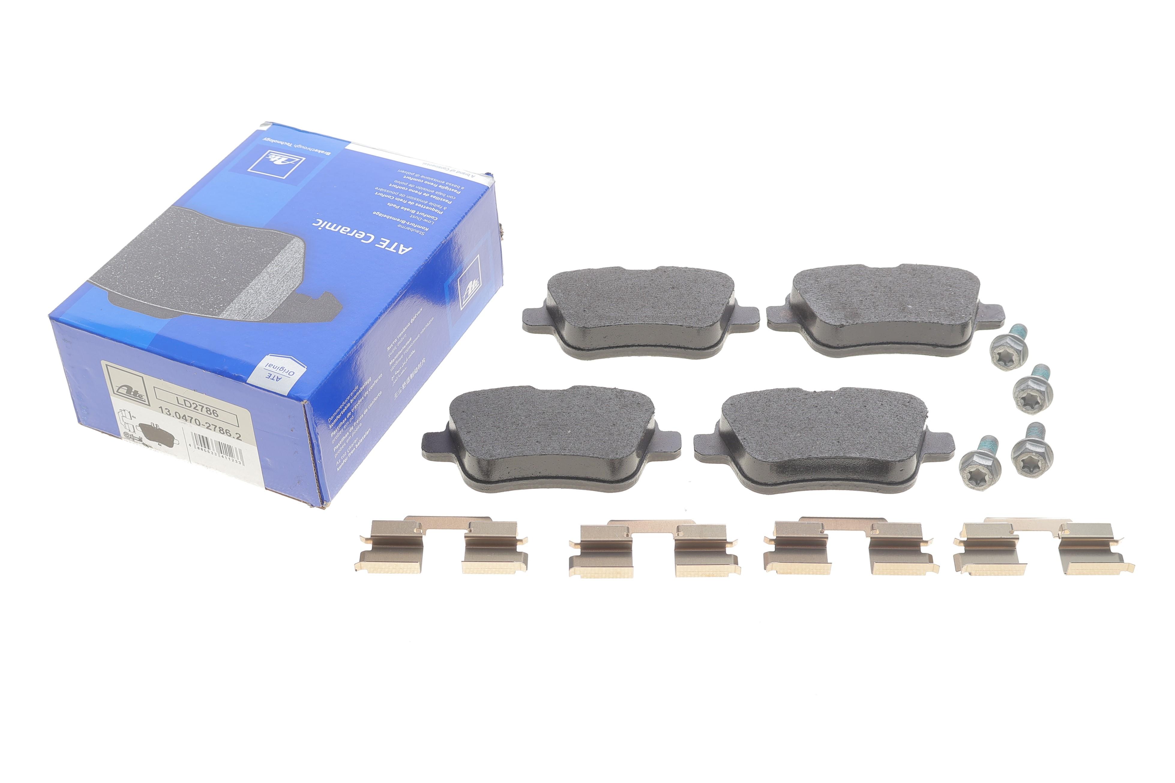 Колодки гальмівні (задні) MB A-class (W176)/B-class (W246) 11- (TRW) (з аксесуарами) ATE Ceramic