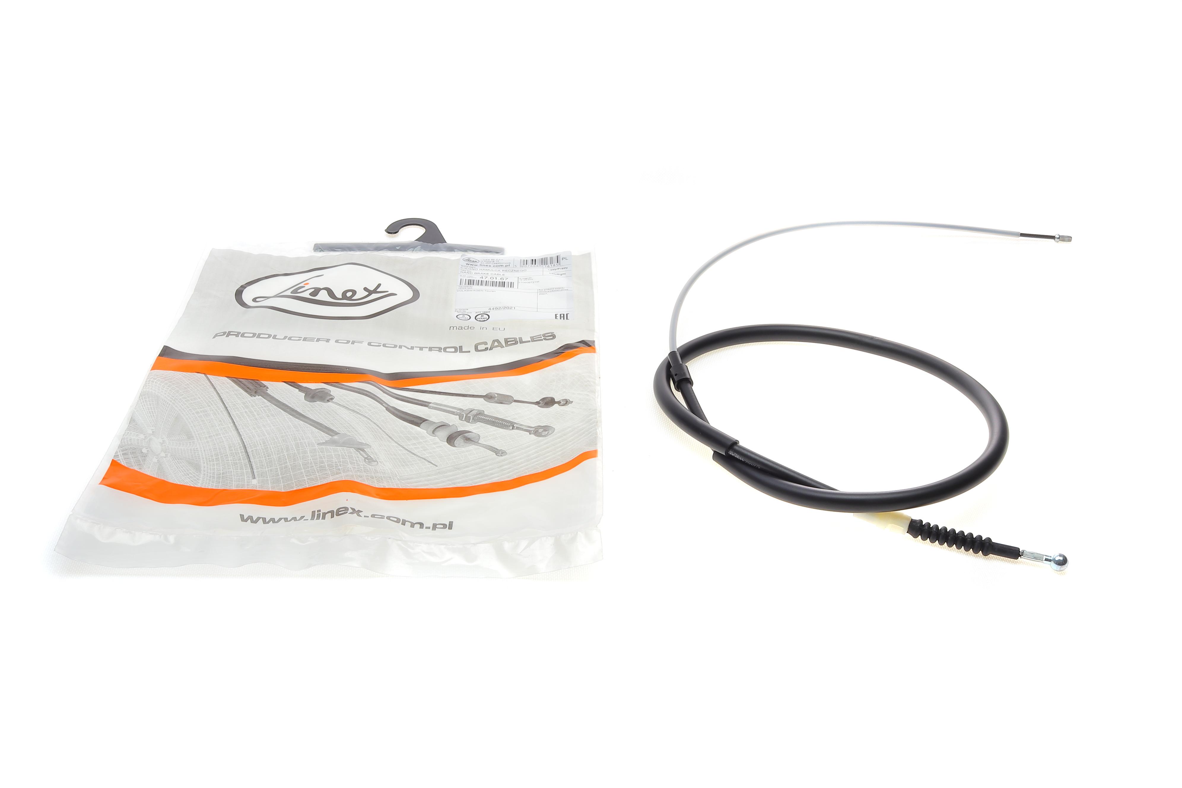 Трос ручника (задній) VW Touran 03-15 (1605/945 мм)