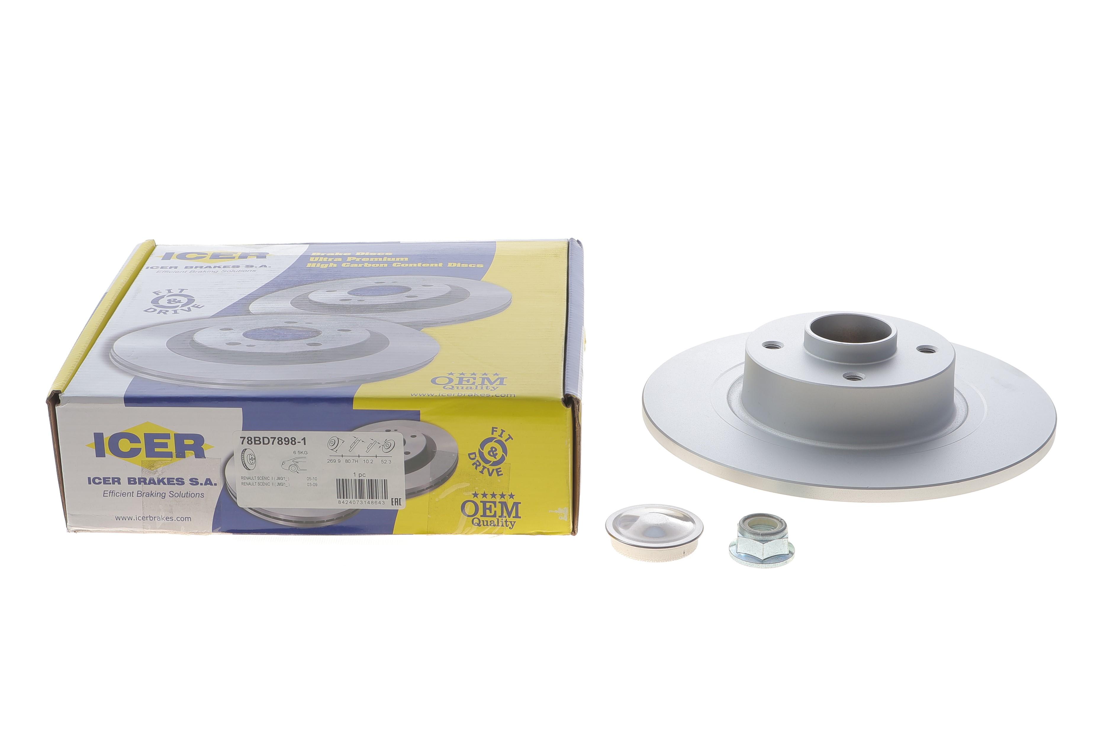 Диск гальмівний (задній) Renault Scenic II 03-08 (270х10) (+ABS) (з підшипником) (з покр.) (повний)