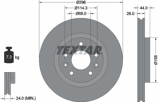 Диск гальмівний (передній) Nissan Qashqai II/X-trail 13-/ Leaf 14-/ Renault Kadjar 13- (296x26) PRO